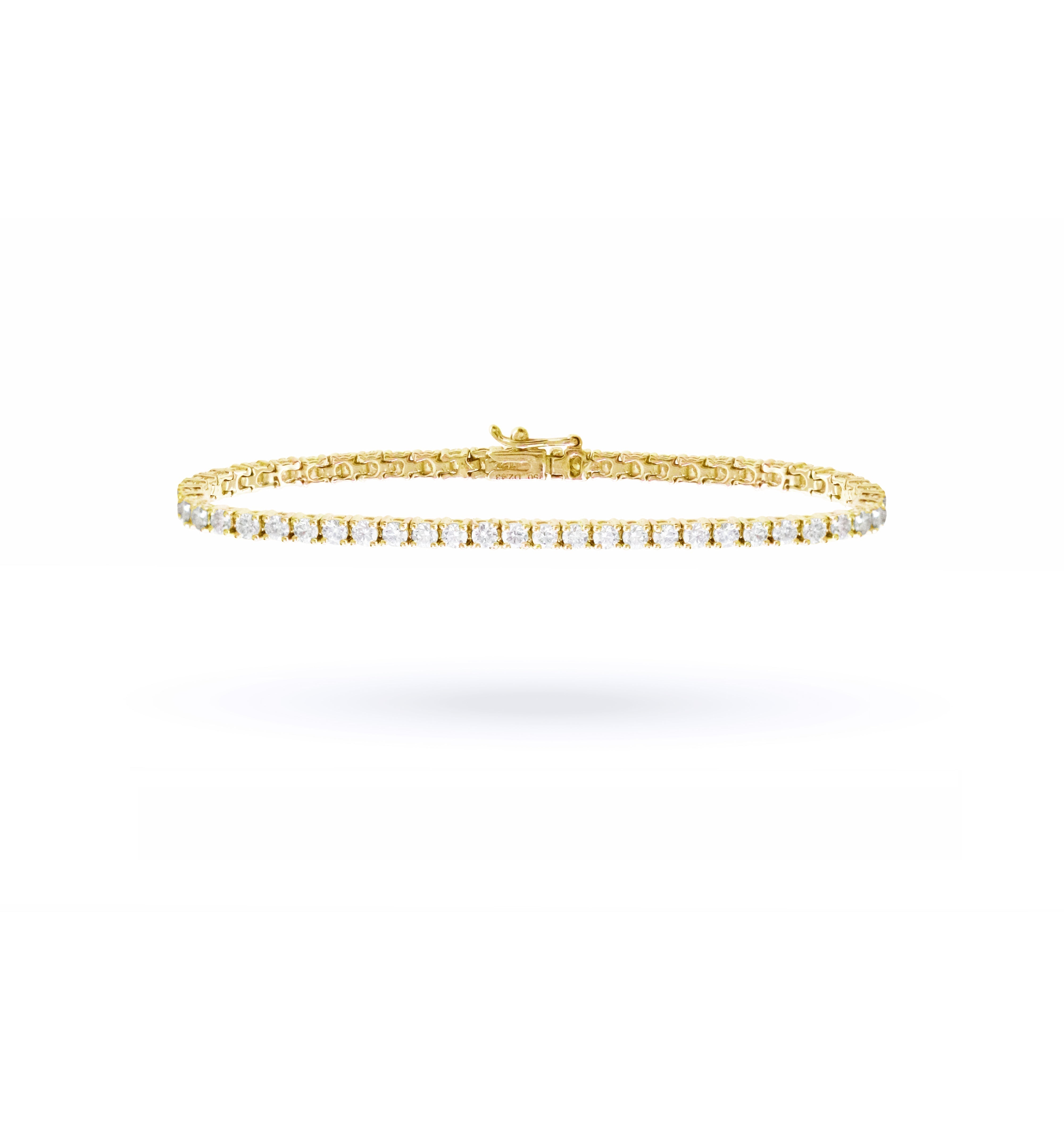Medium Diamond Line Bracelet in Yellow Gold