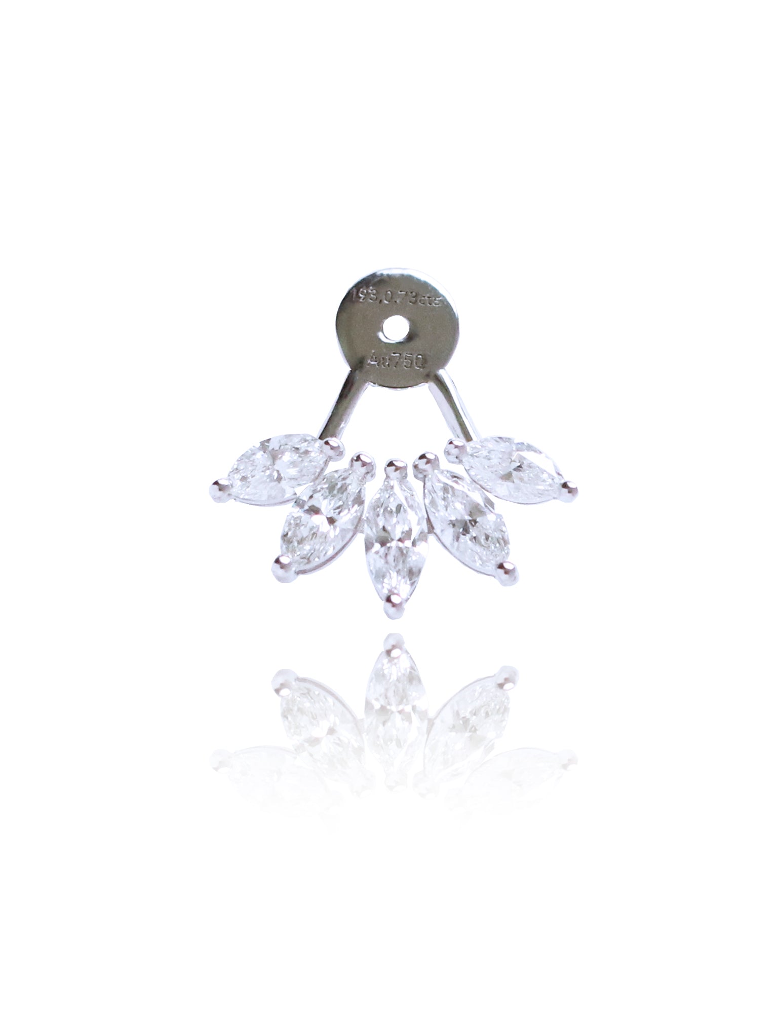 5 Marquises Diamond Earring Backing in White Gold