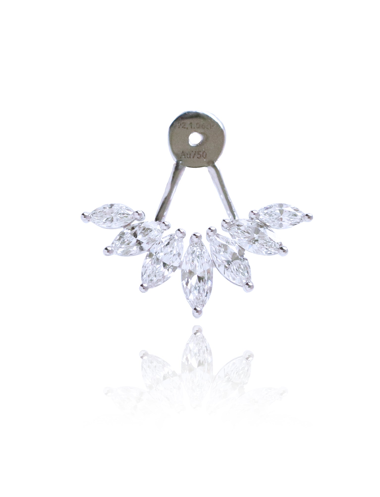7 Marquises Diamond Earring Backing in 18K Gold