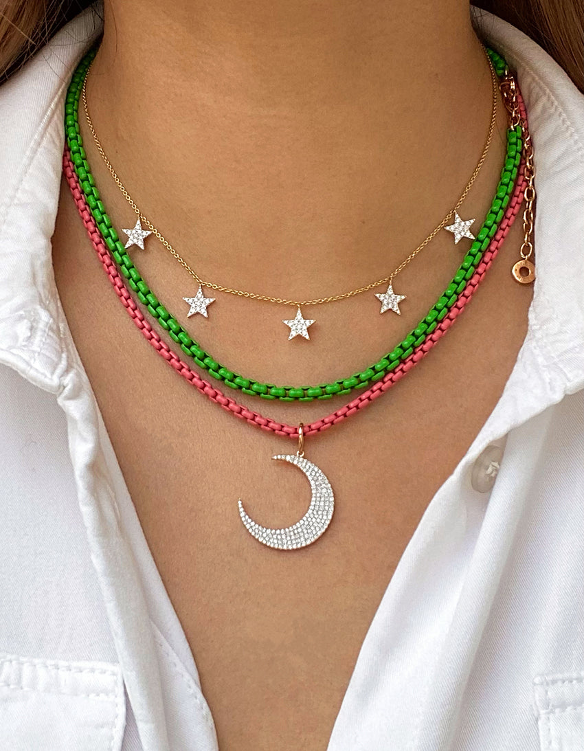5 Stars Diamond Necklace in 18K Gold