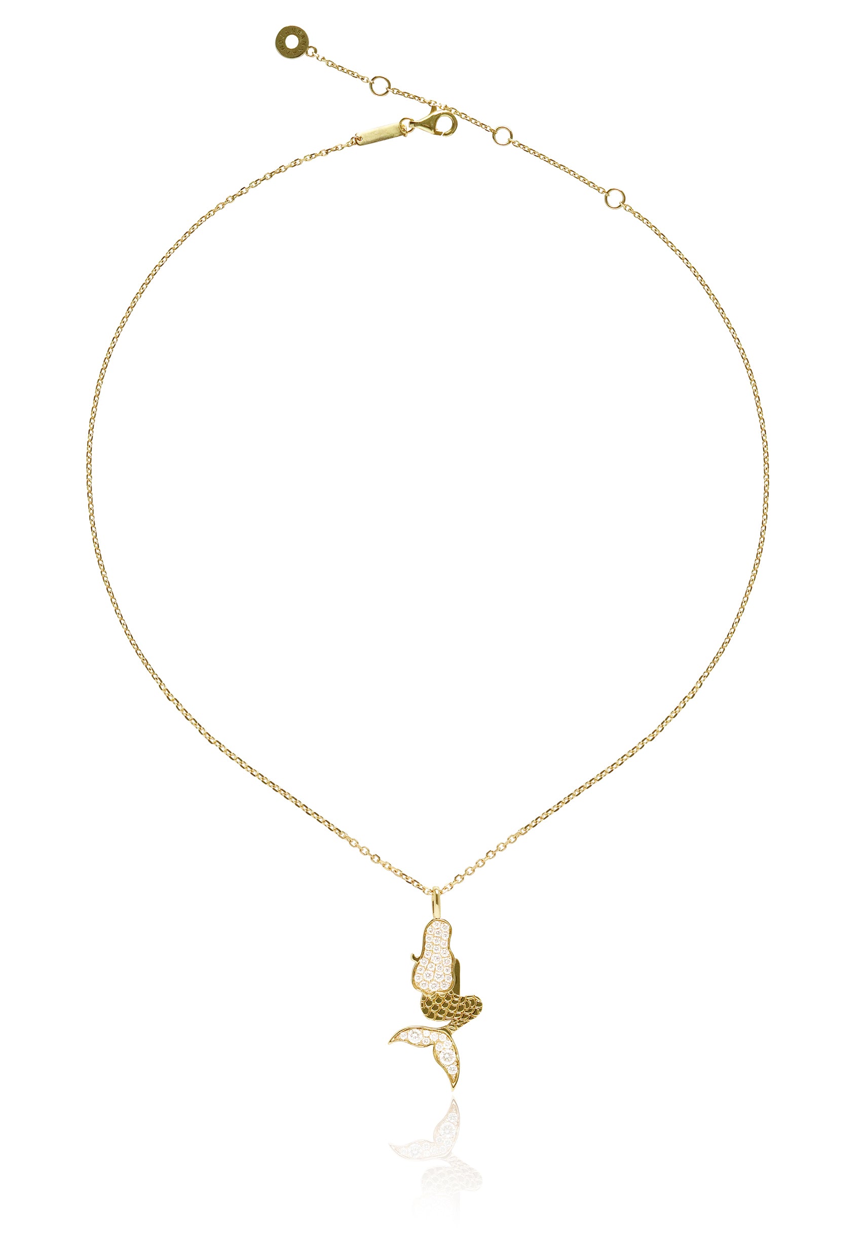 Mermaid Diamond Necklace in 18K Yellow Gold