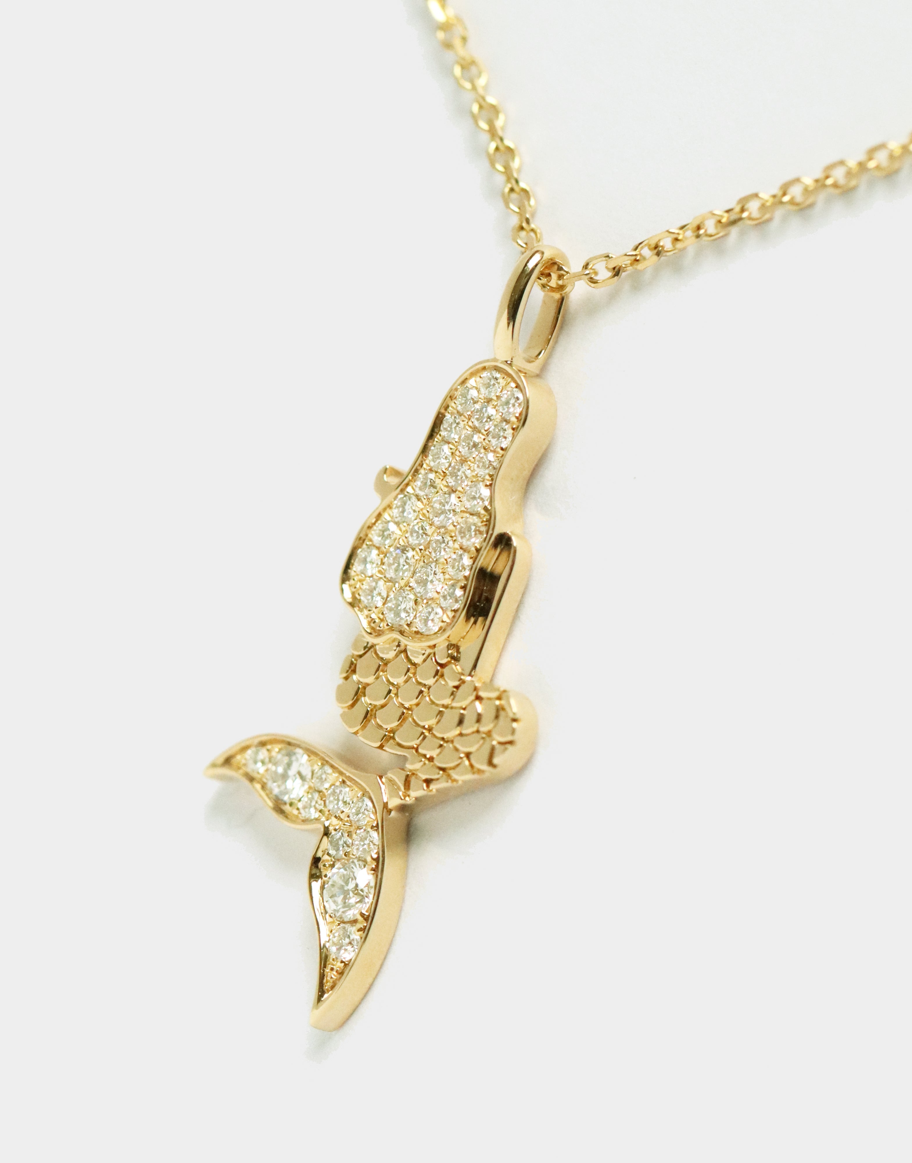 Mermaid Diamond Necklace in 18K Yellow Gold