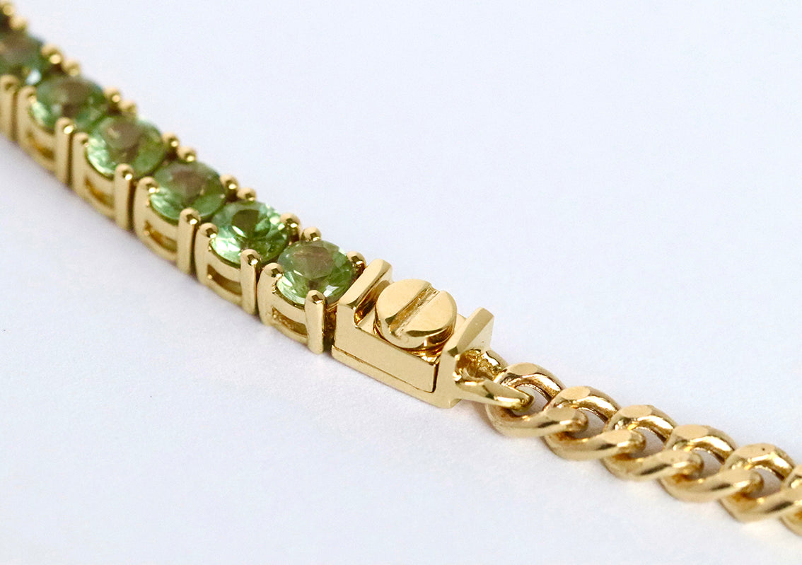 Convertible Rainbow Sapphires Choker /Bracelet in 18K Yellow Gold