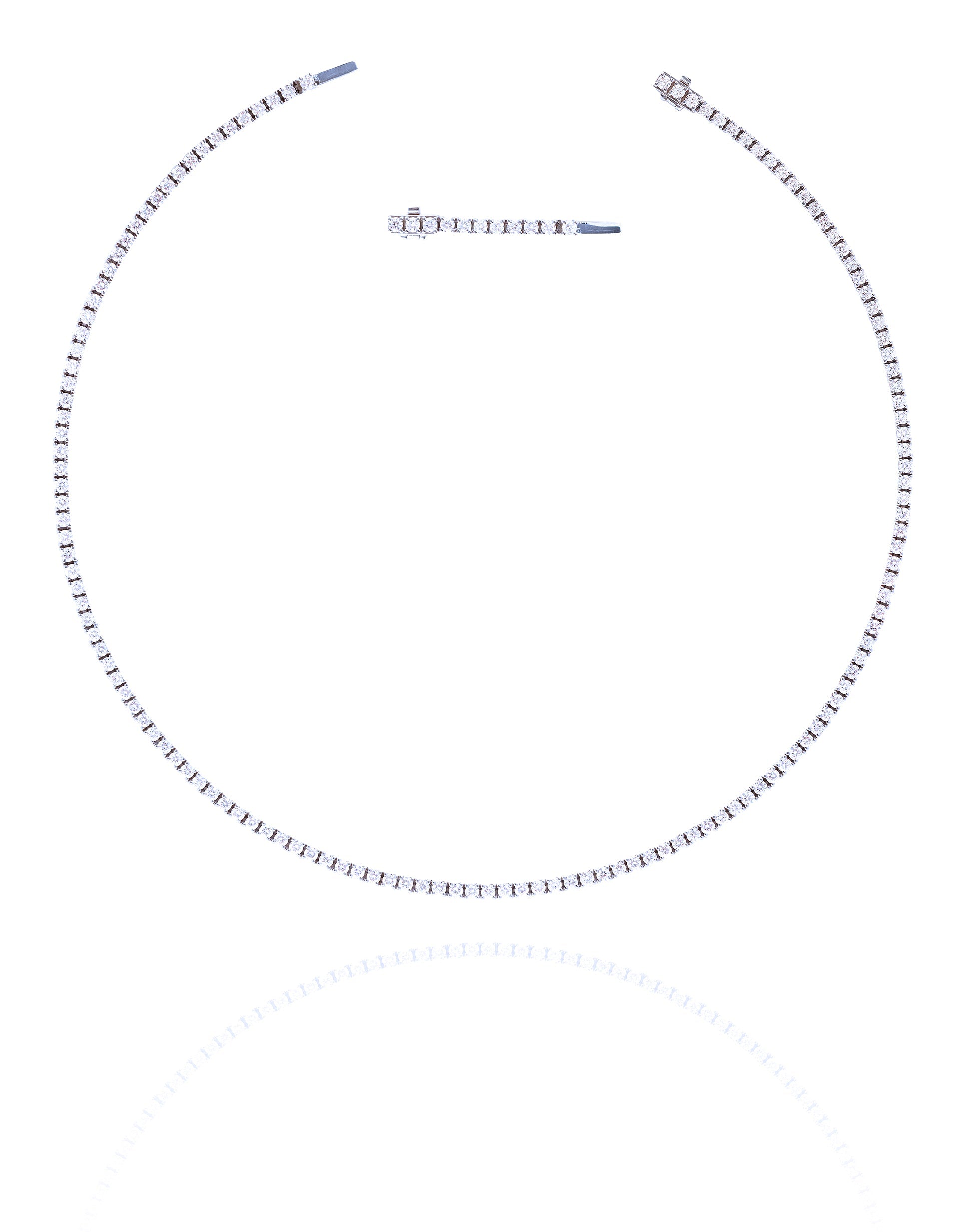 Medium Diamond Line Necklace with Extension in Rose/White/Yellow Gold