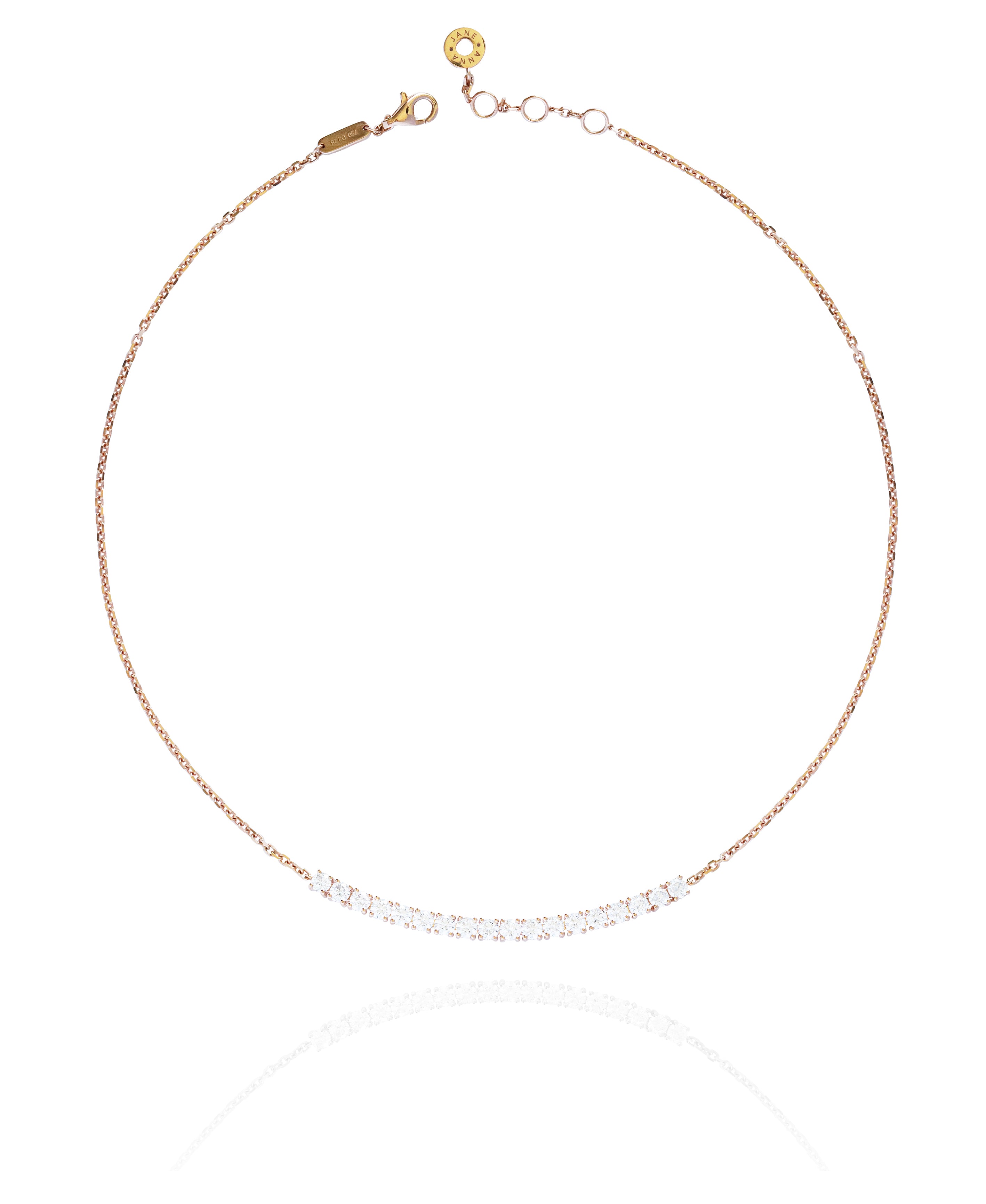 18 Diamonds Choker Necklace in Rose/White/Yellow Gold