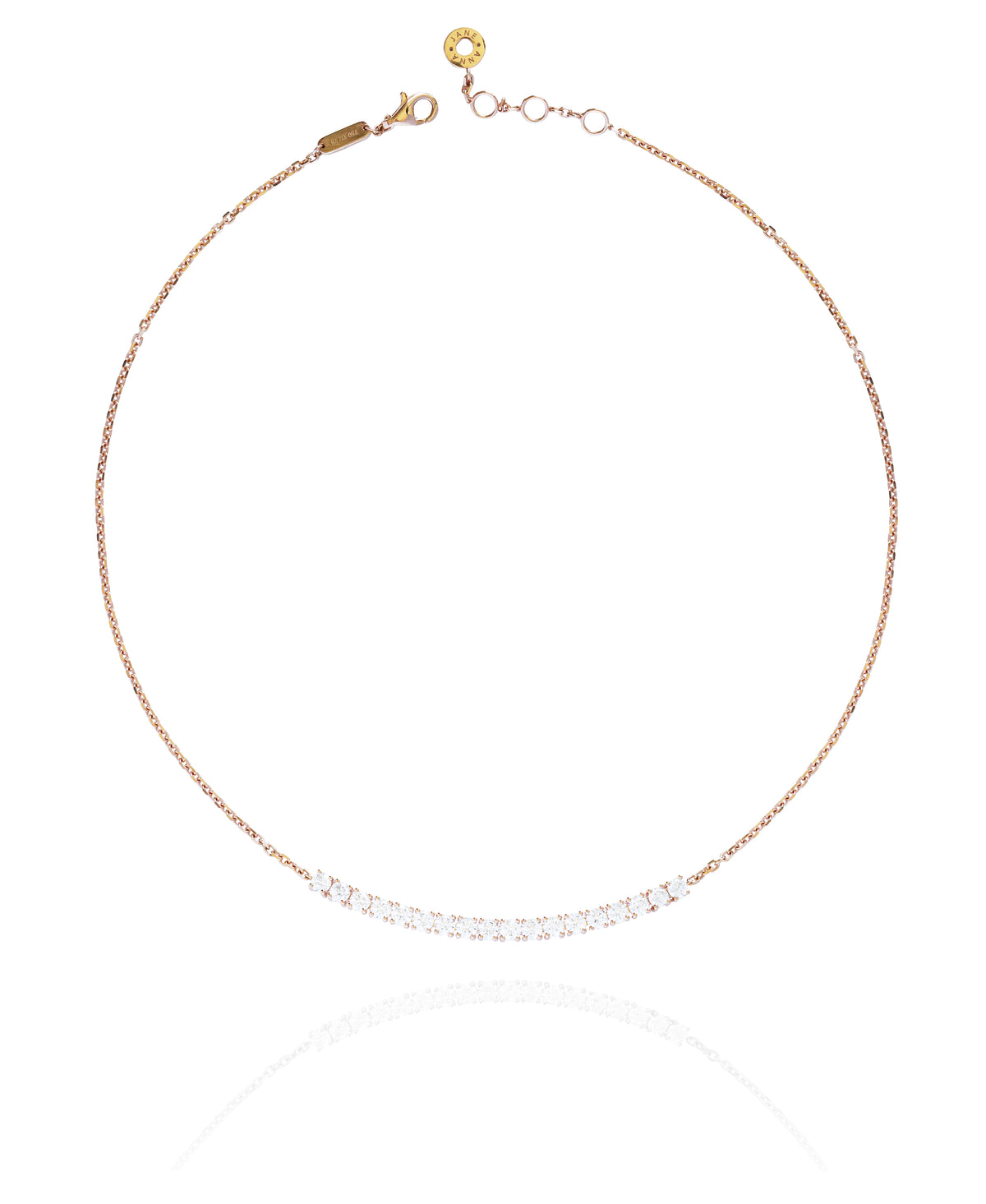 Unido Curb Chain Diamond Choker in 18K Gold - Moritz Glik 18K Rose Gold