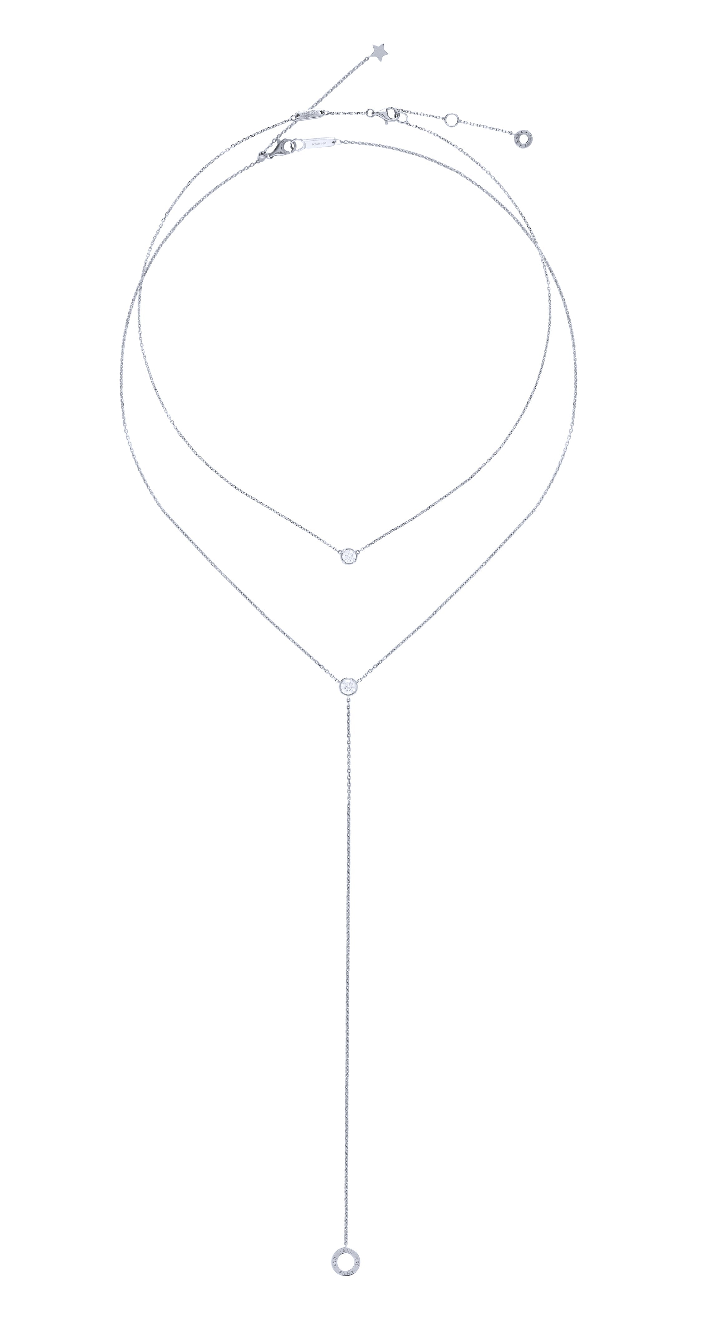 V+Y Diamond Necklace Set in Yellow / Rose / White Gold