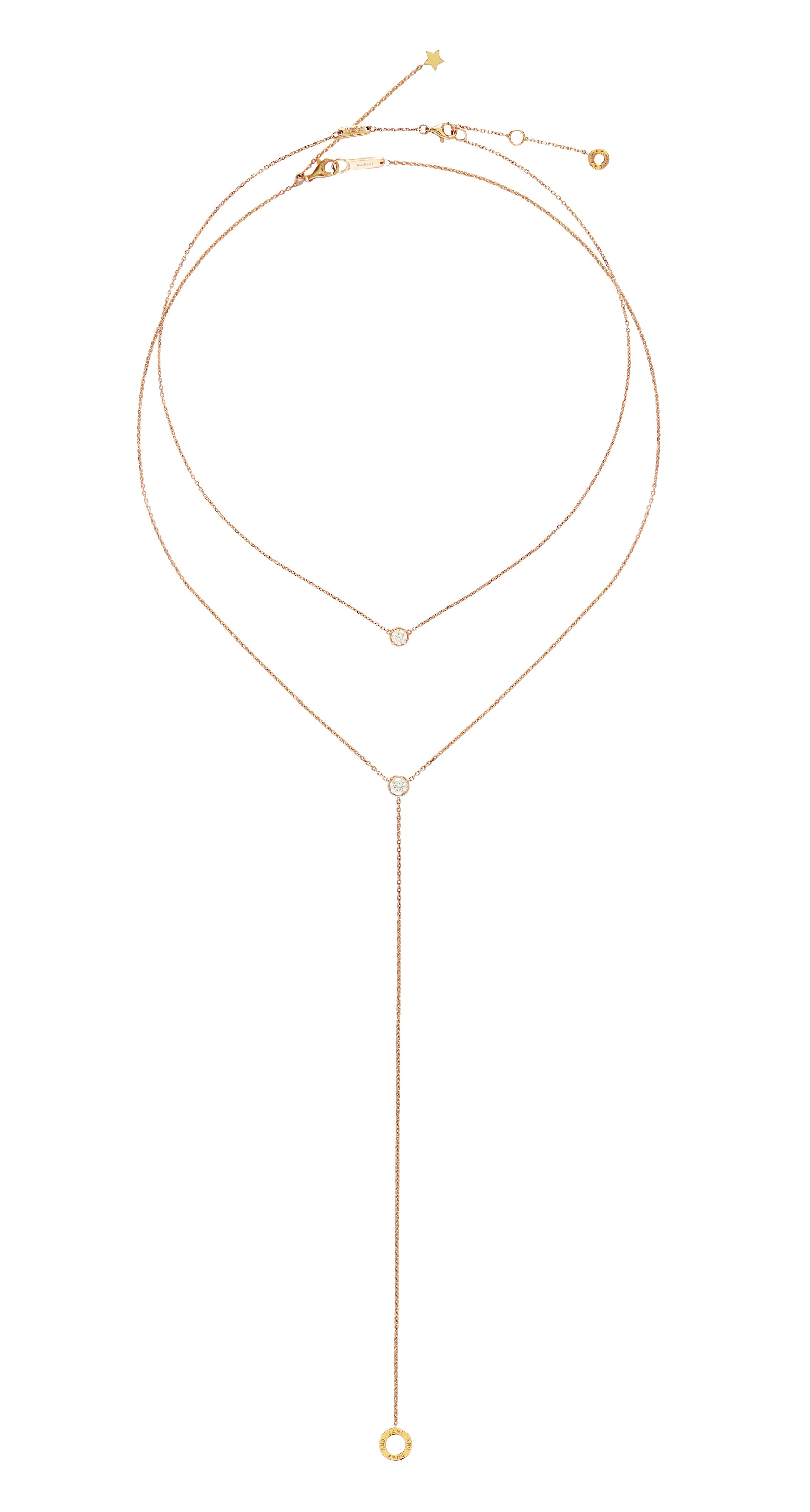 V+Y Diamond Necklace Set in White Gold
