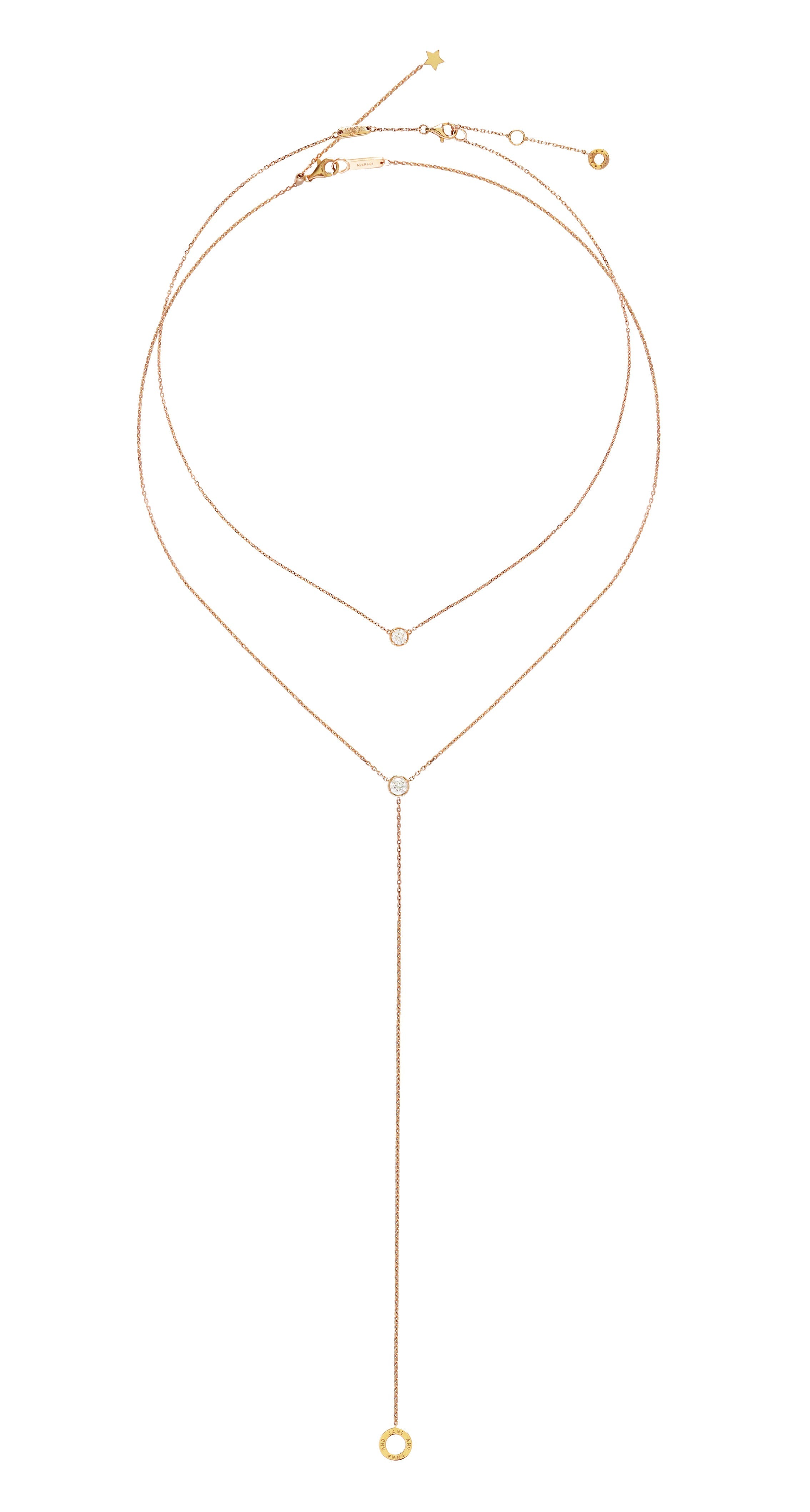 V+Y Diamond Necklace Set in Yellow / Rose / White Gold
