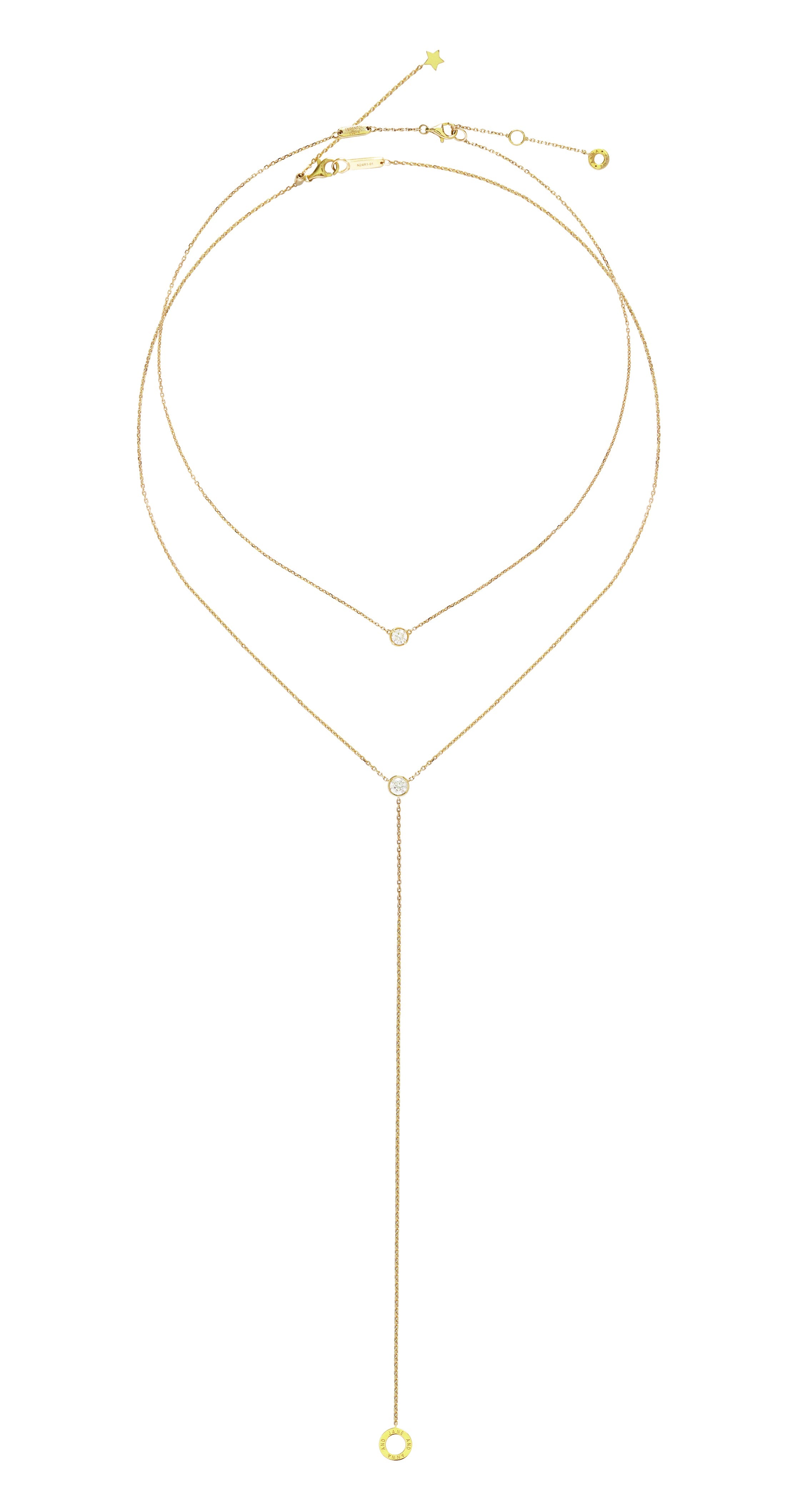 V+Y Diamond Necklace Set in White Gold