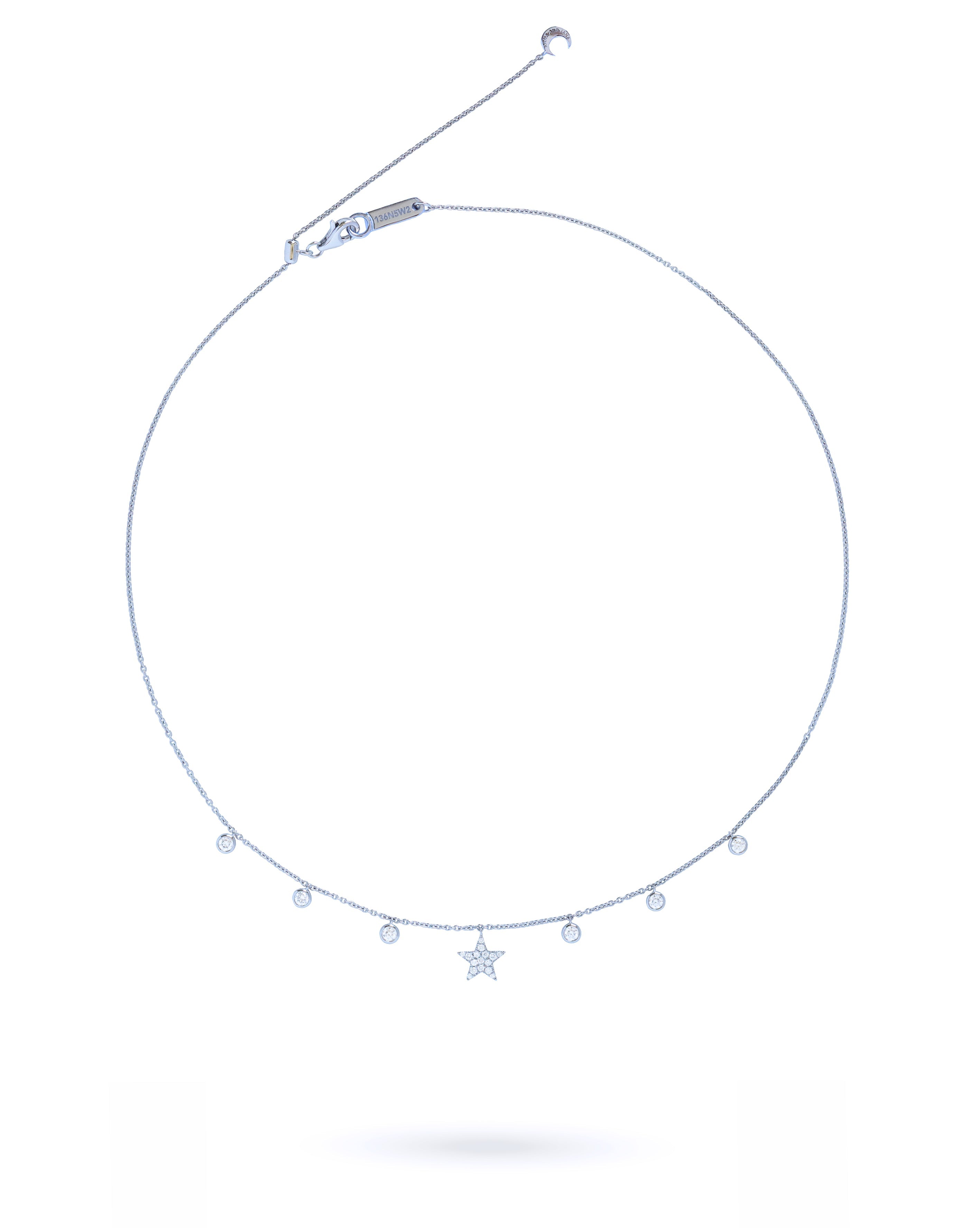 One Star Diamond Necklace with Glider in White Gold-Ready To Ship