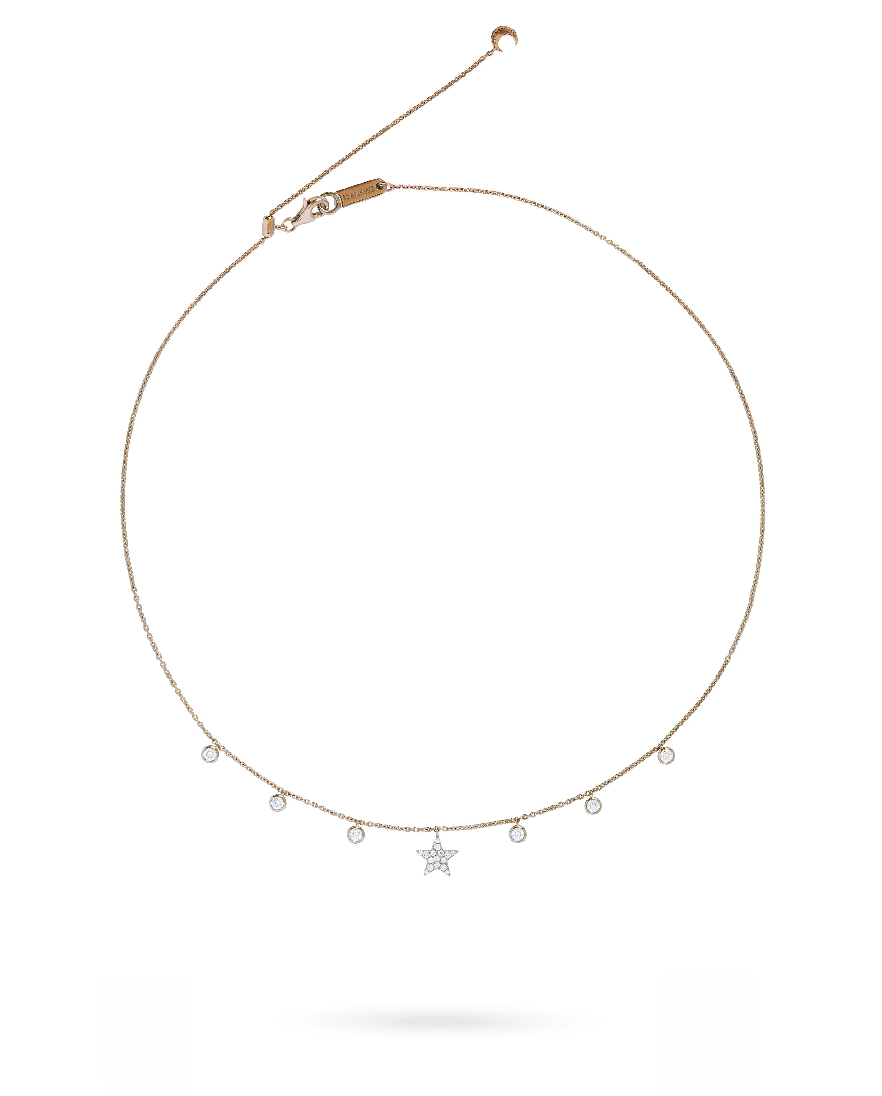 One Star Diamond Necklace with Glider in White Gold-Ready To Ship