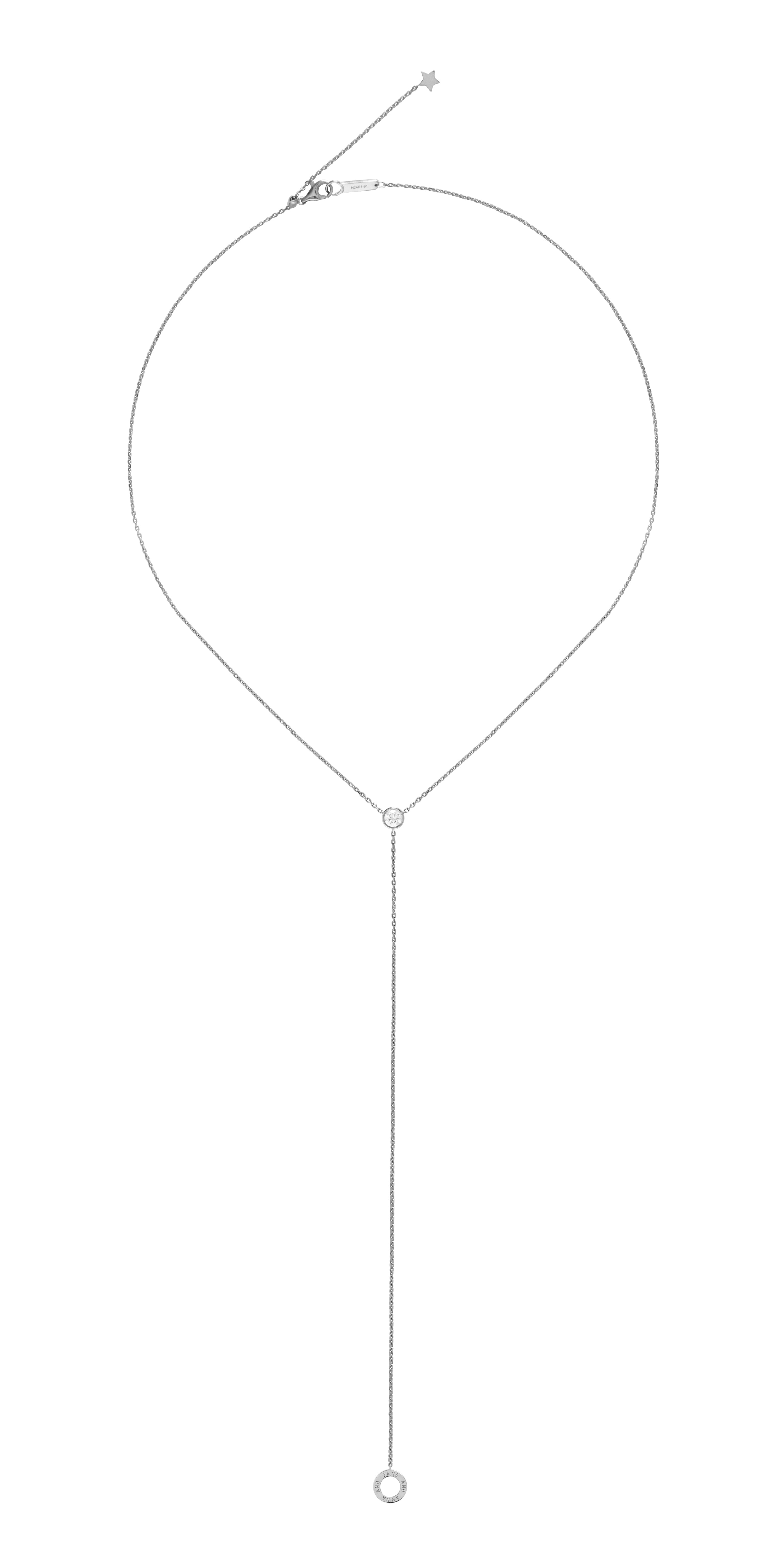 0.40ct GIA Diamond Lariat Necklace in 18K White Gold