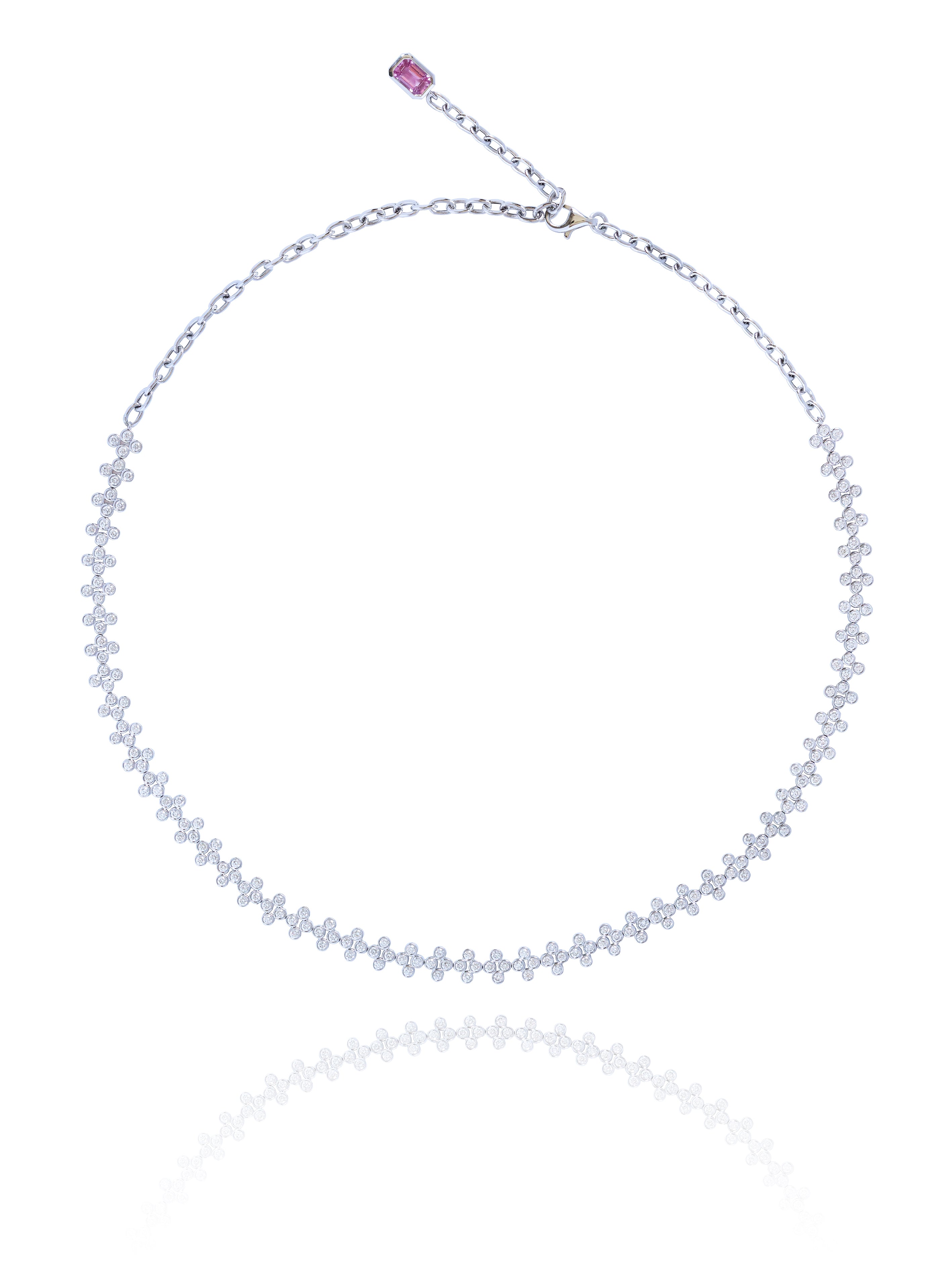 Diamond Tattoo Necklace in White | Rose | Yellow Gold