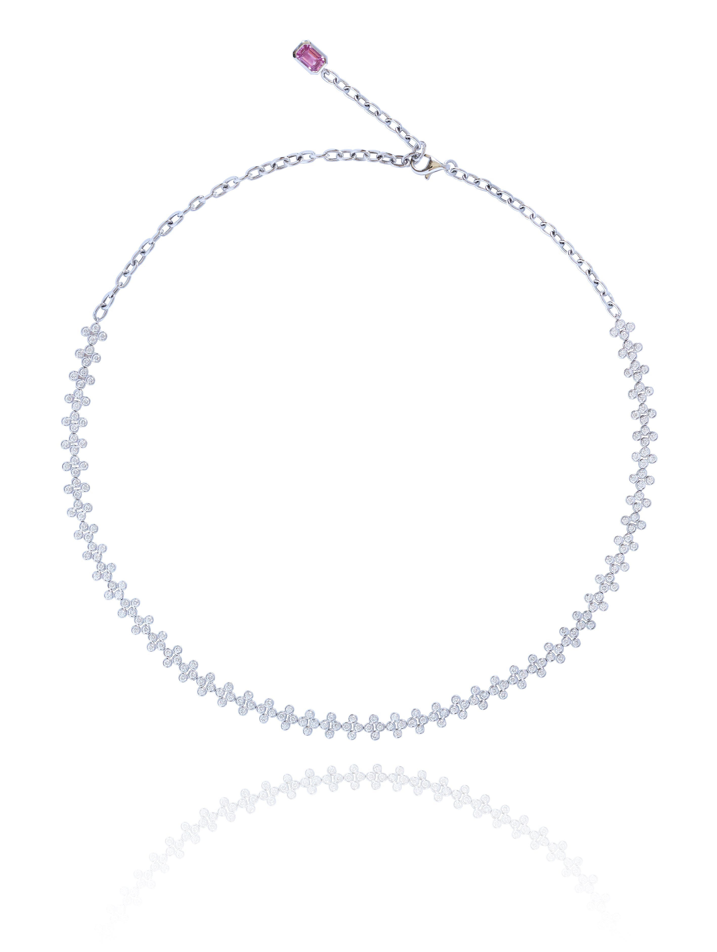 Diamond Tattoo Necklace in 18K White Gold
