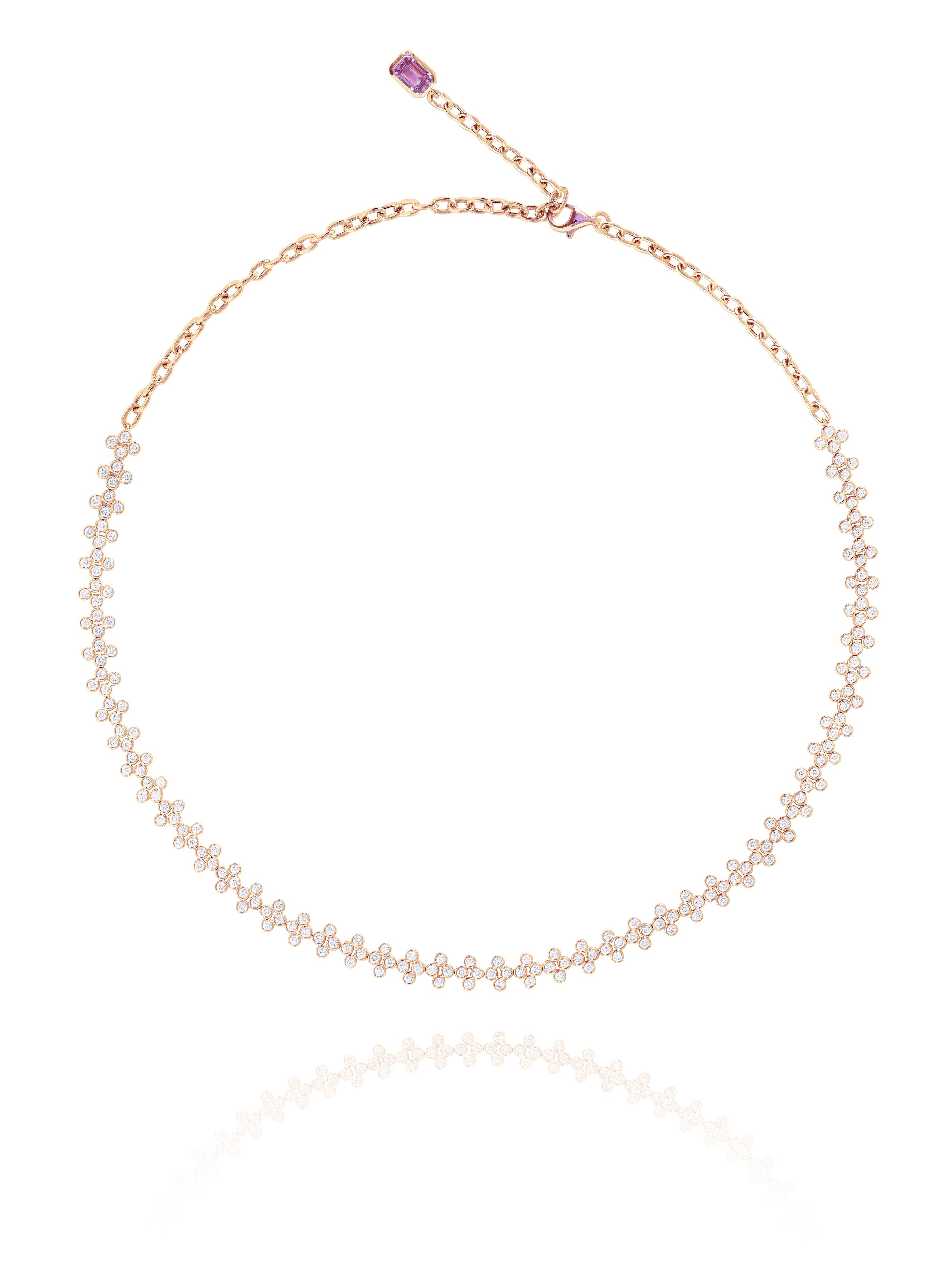 Diamond Tattoo Necklace in 18K White Gold