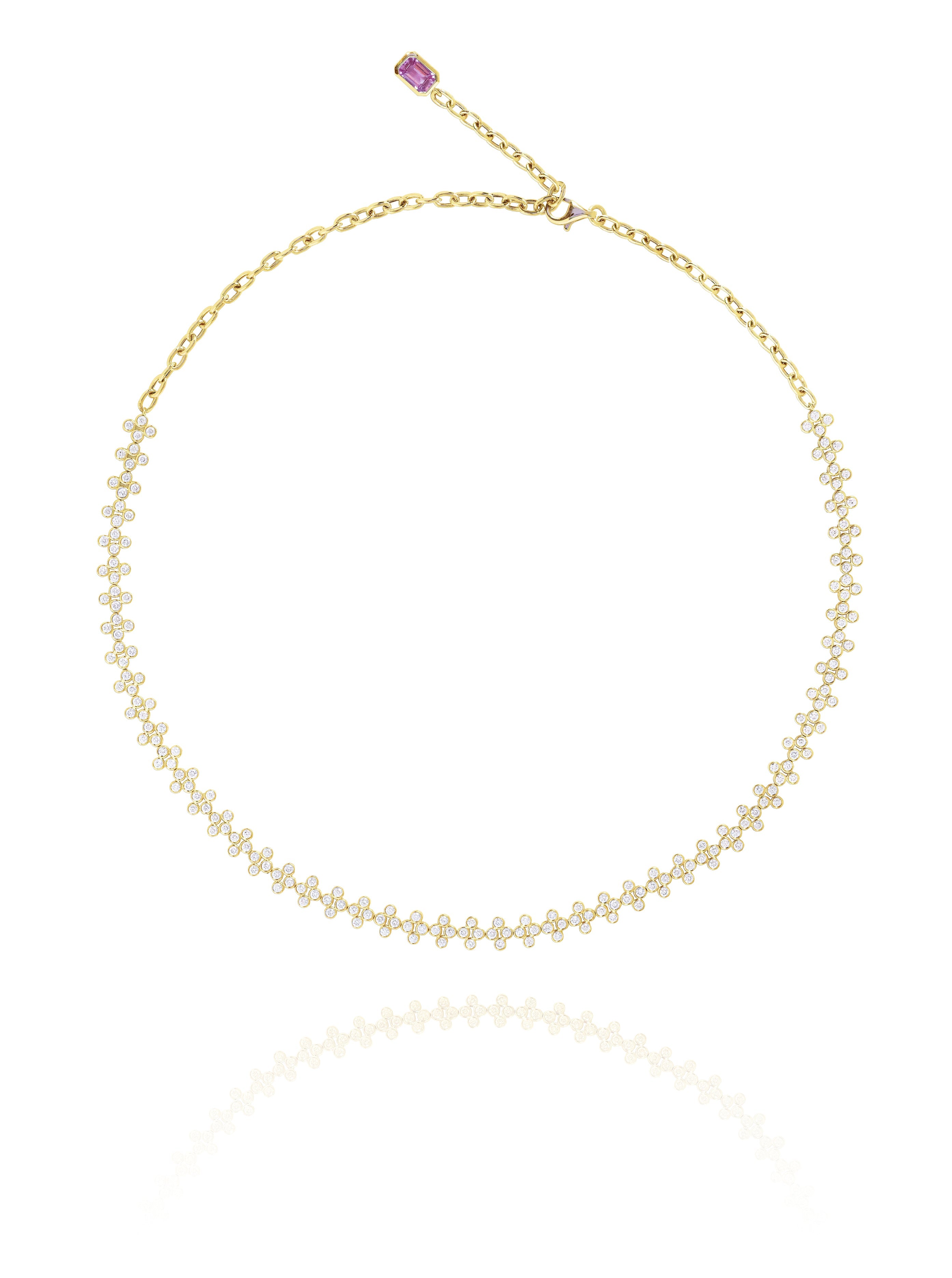 Diamond Tattoo Necklace in 18K White Gold