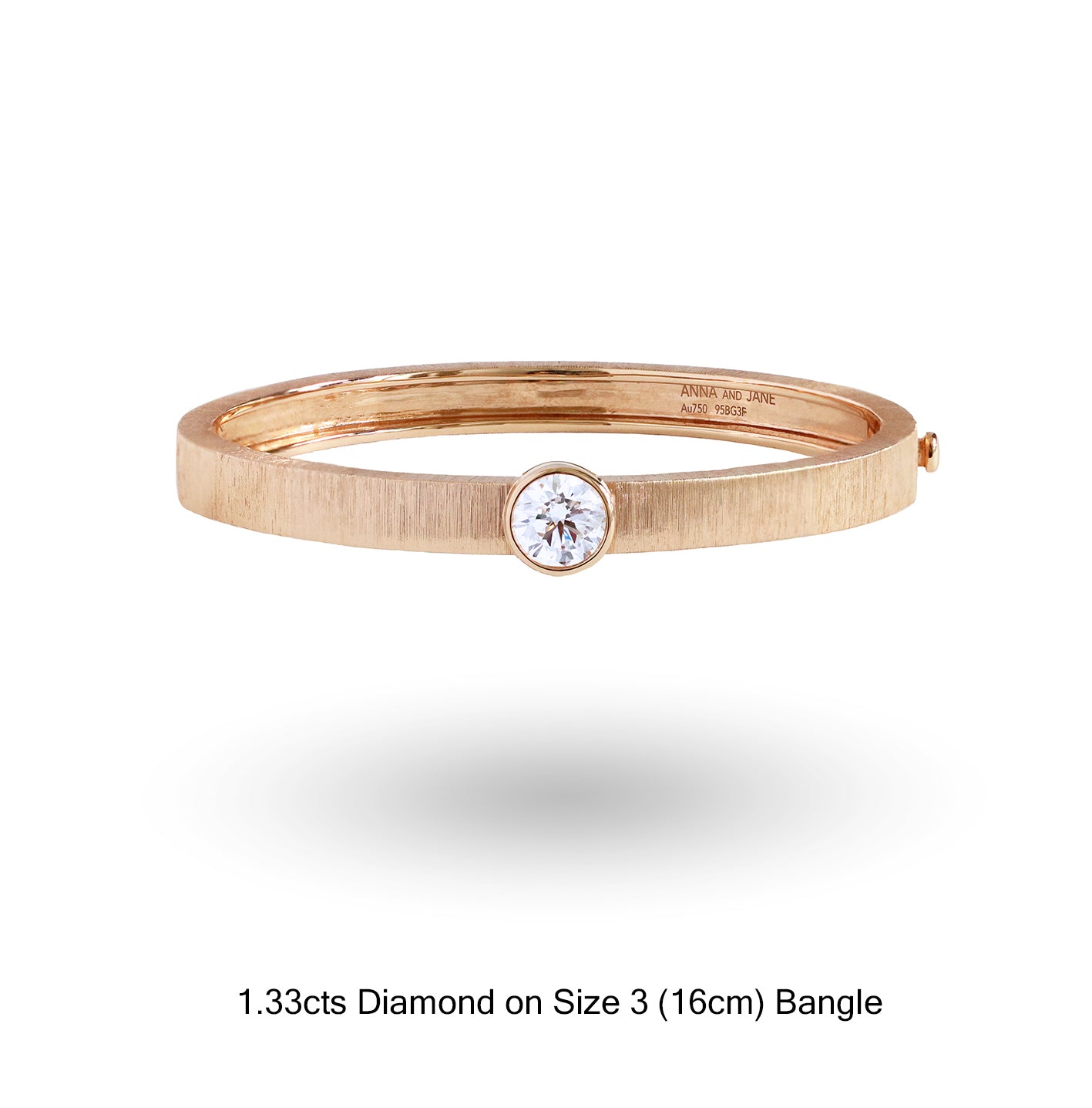 1.33cts|E|VS1|Ex|GIA Solitaire Diamond Engraved Bangle in 18K Gold