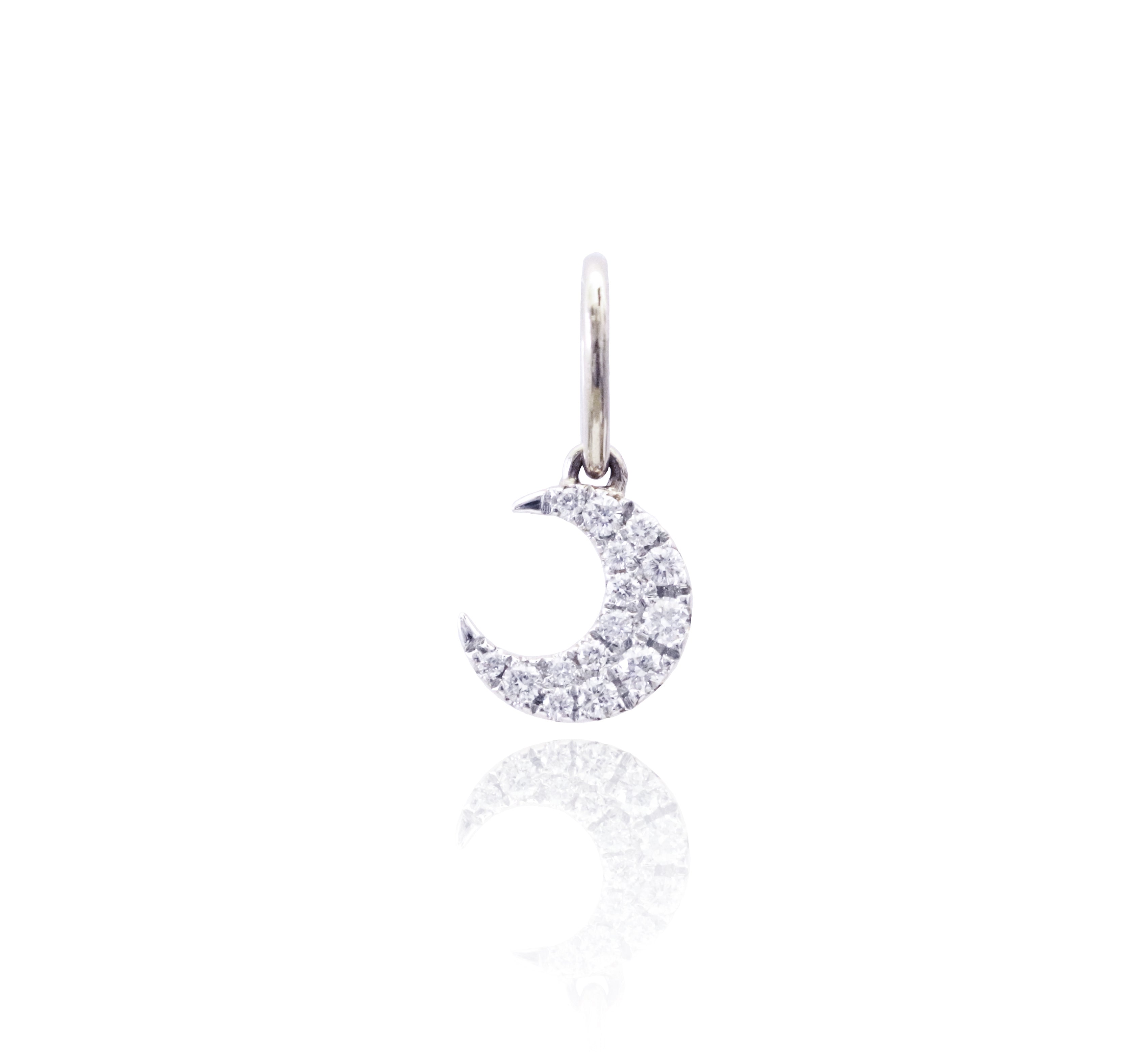 Mini Moon Charm in 18K Rose/White/Yellow Gold