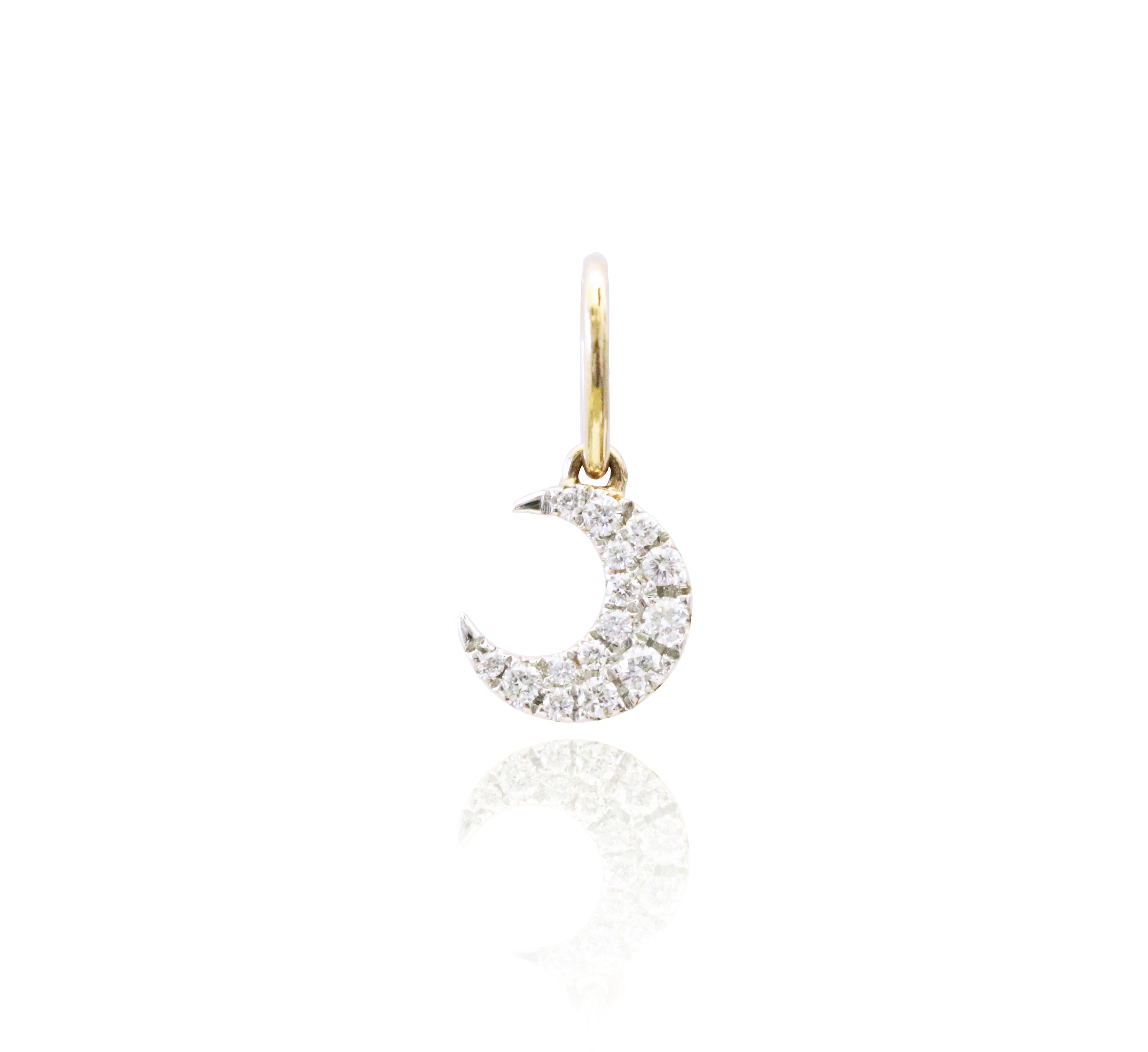 Mini Moon Charm in 18K Rose/White/Yellow Gold