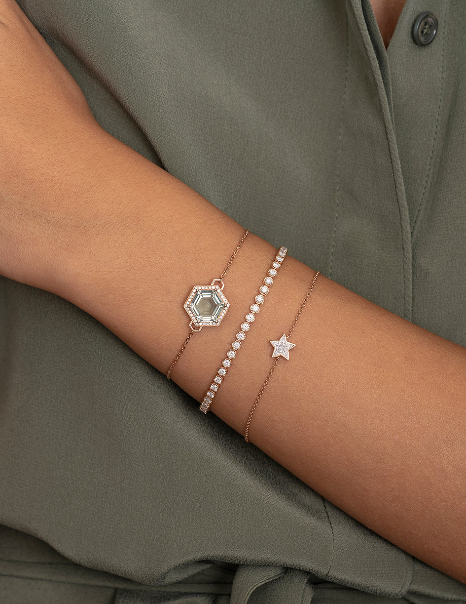 Illusion Star Diamond Bracelet in Rose Gold
