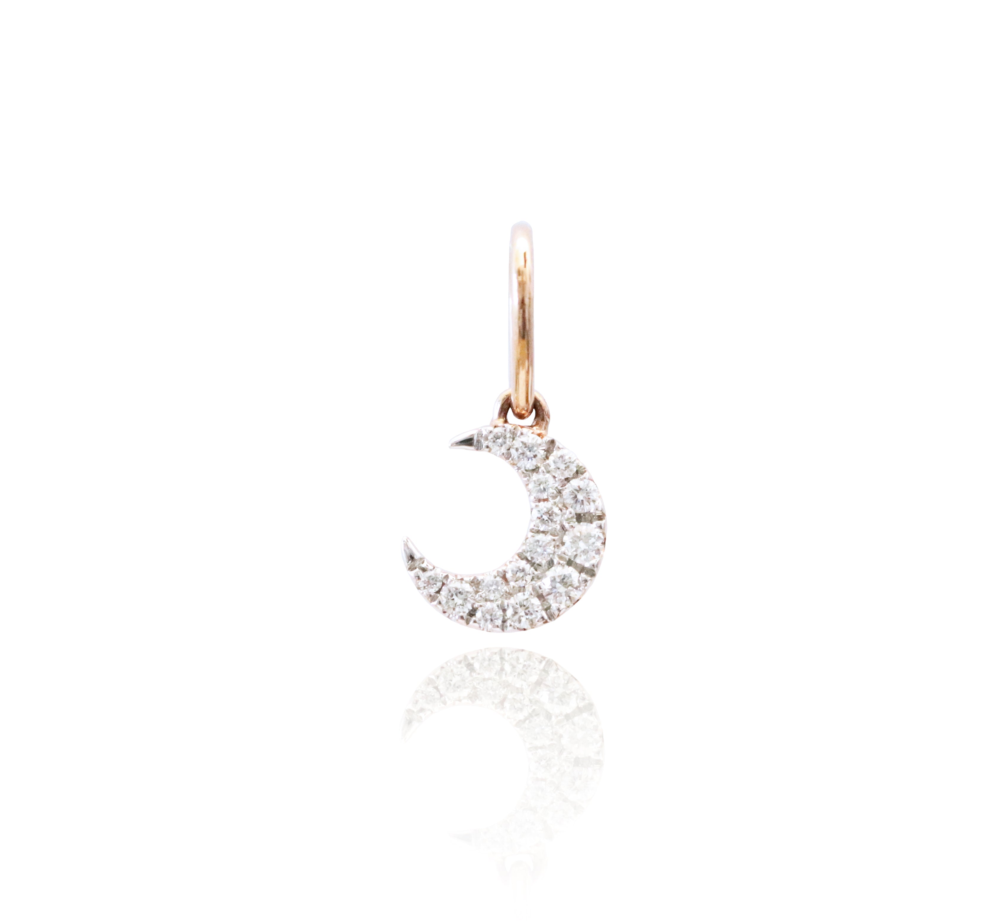 Mini Moon Charm in 18K Rose/White/Yellow Gold