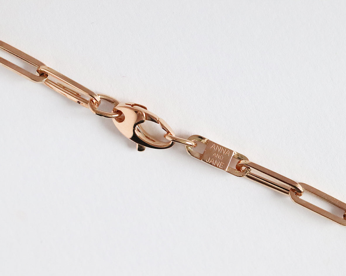 Paper Clip Necklace 18" in 18K Gold