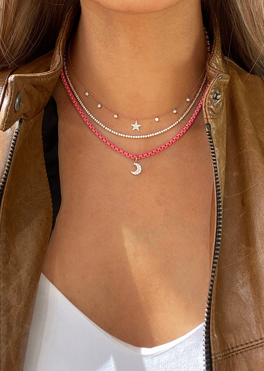 Mini Moon Charm in 18K Rose/White/Yellow Gold