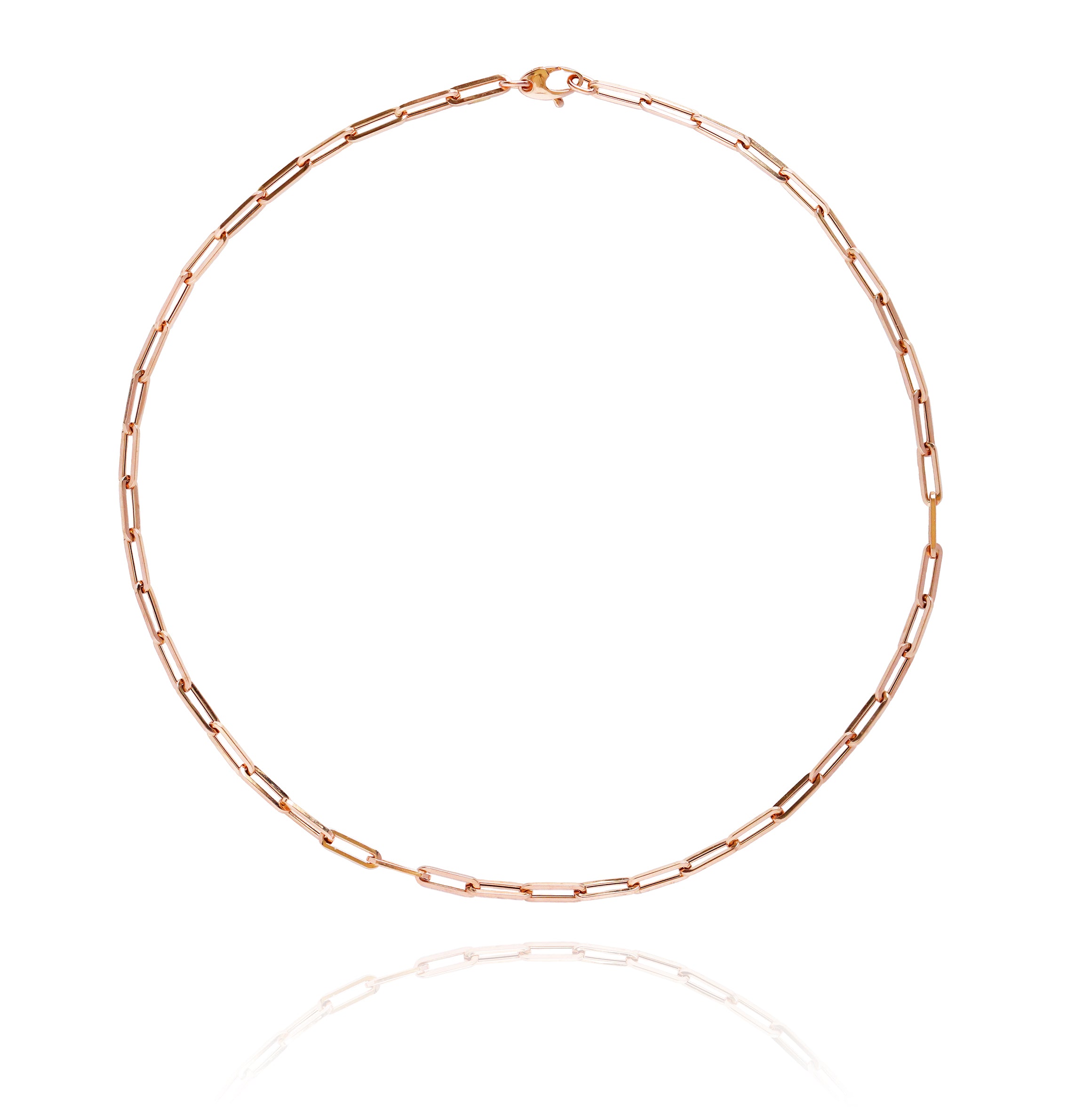 Paper Clip Necklace 18" in 18K Gold