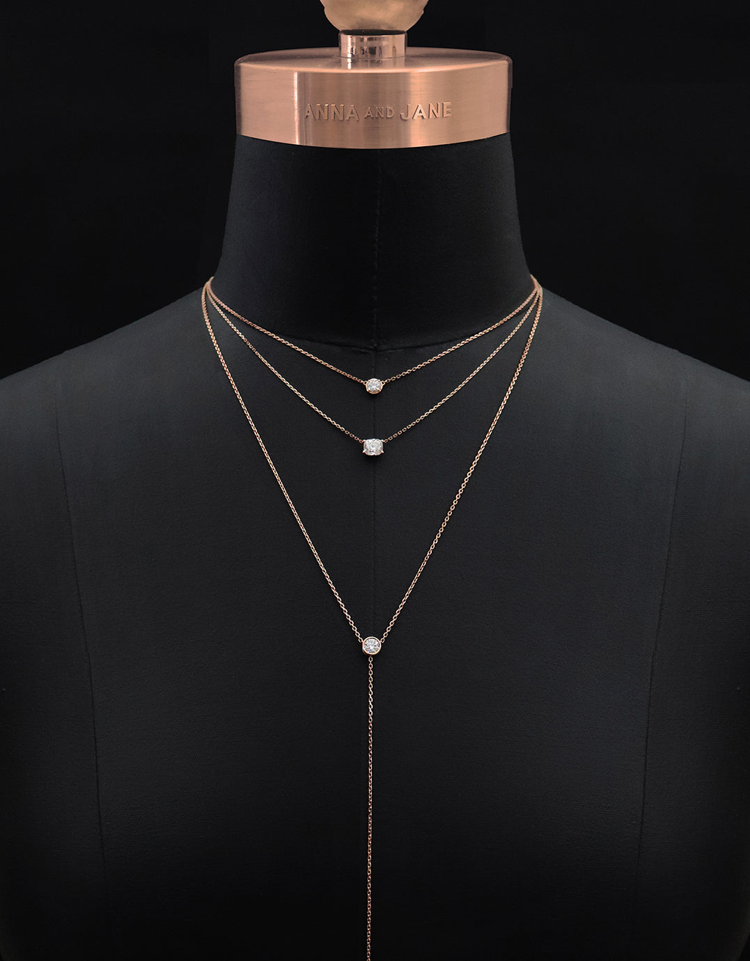 4mm Solitaire Diamond Necklace in Rose/White/Yellow Gold