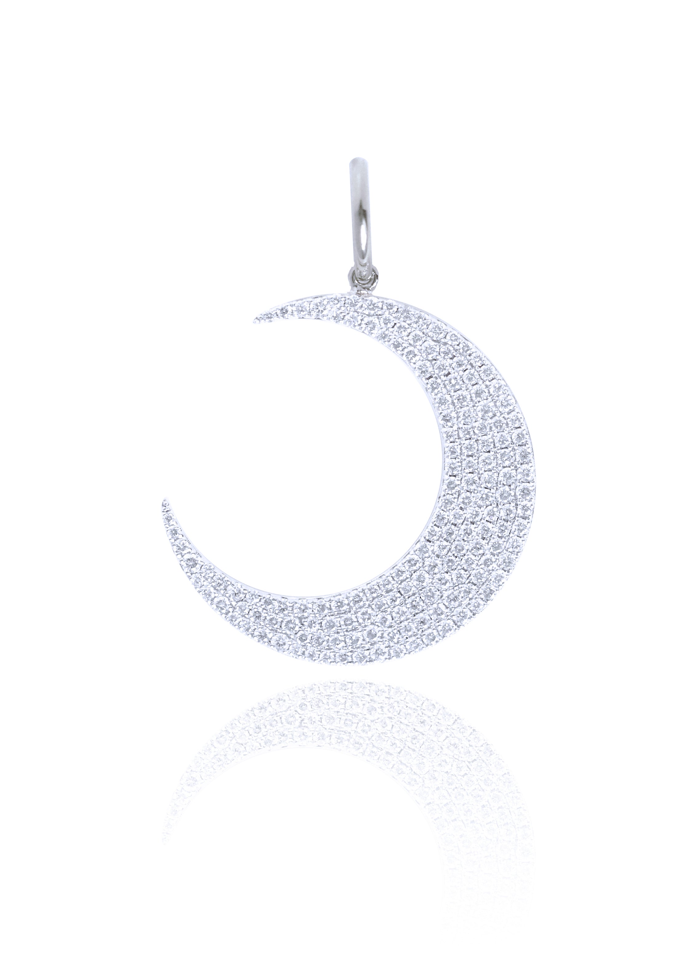 Medium Moon Charm in 18K Rose/White/Yellow Gold