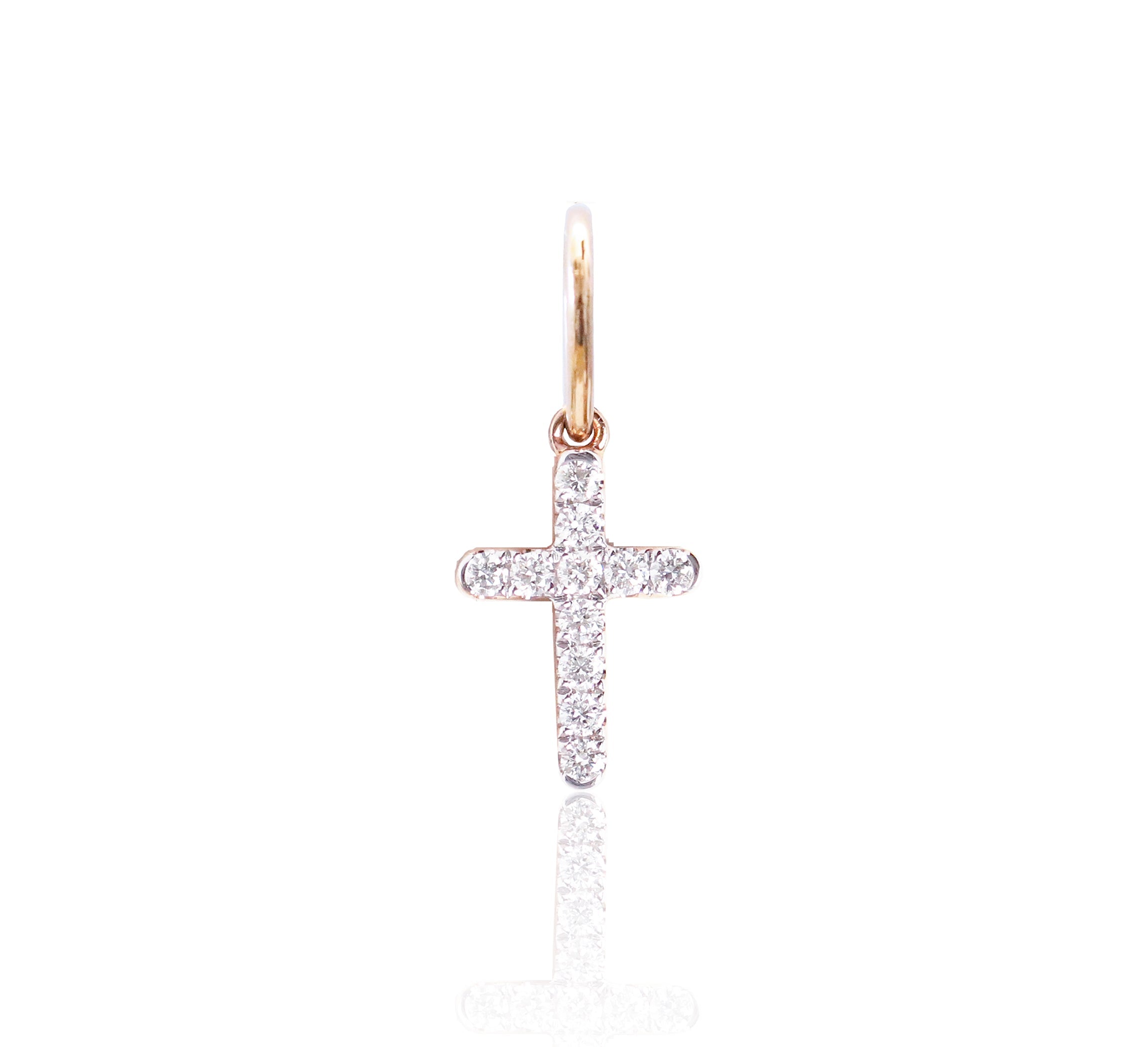 Mini Cross Charm in Rose|White|Yellow Gold