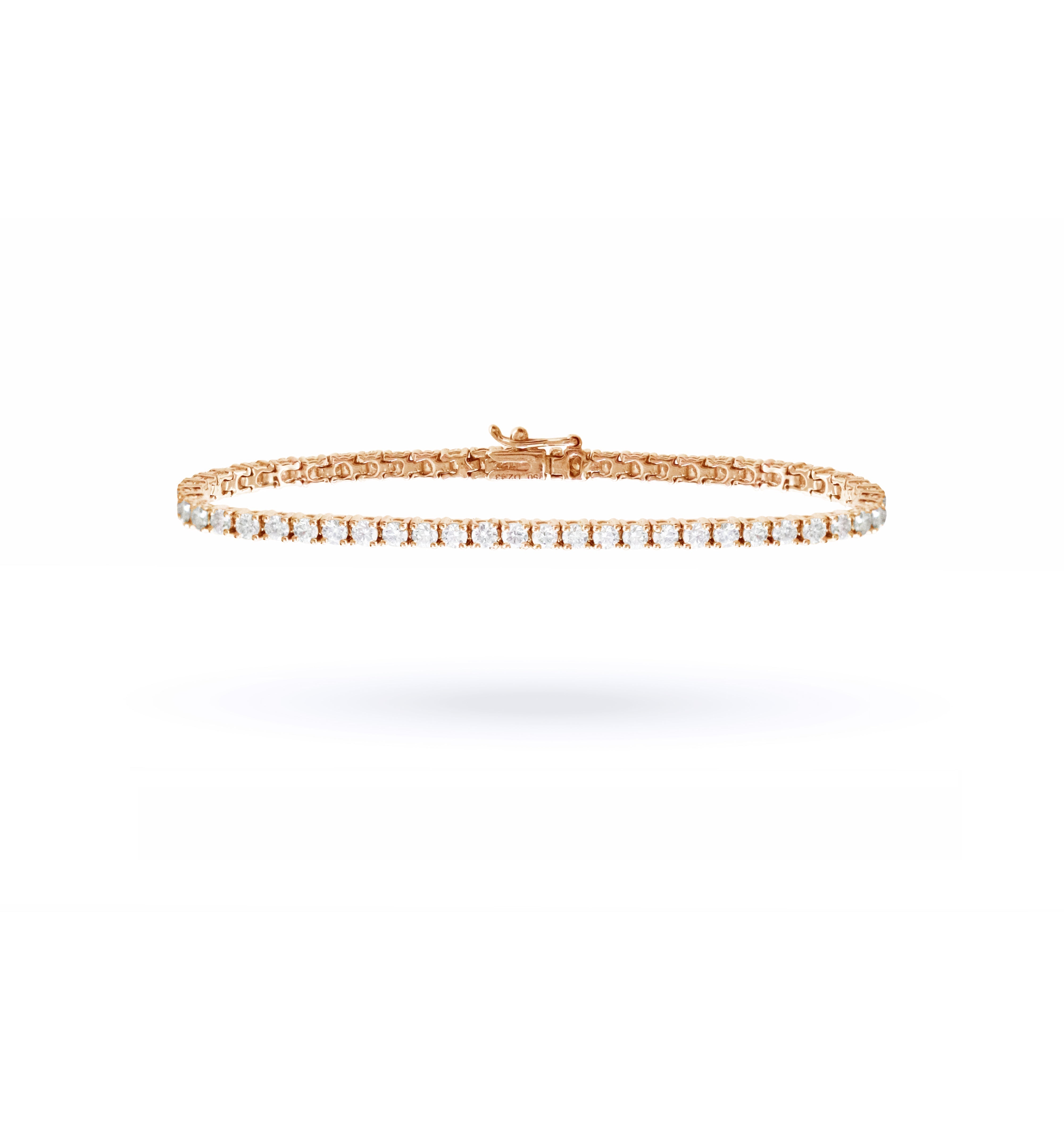 Medium Diamond Line Bracelet in Rose Gold