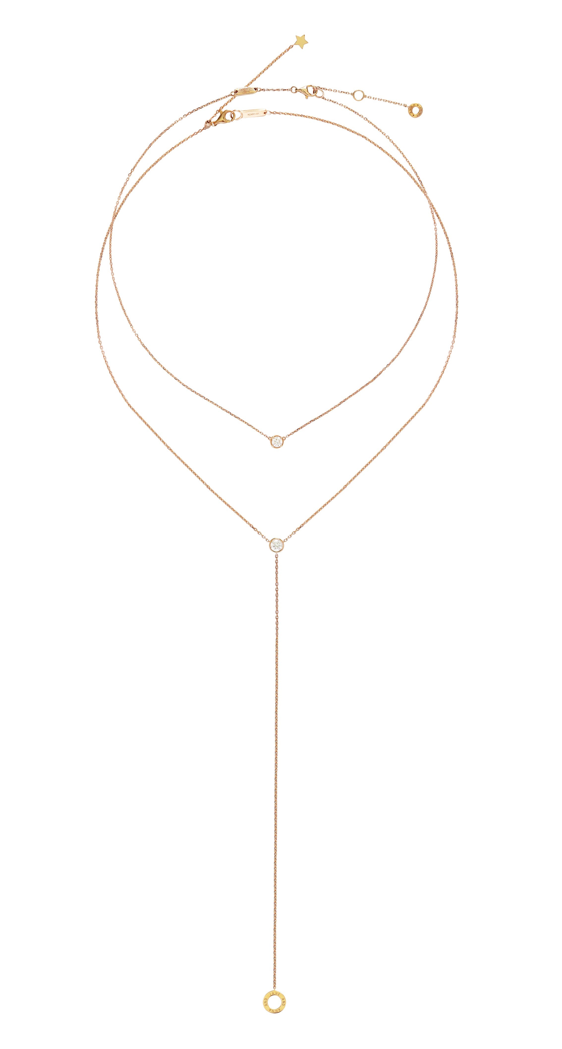 V+Y Diamond Necklace Set in Yellow / Rose / White Gold