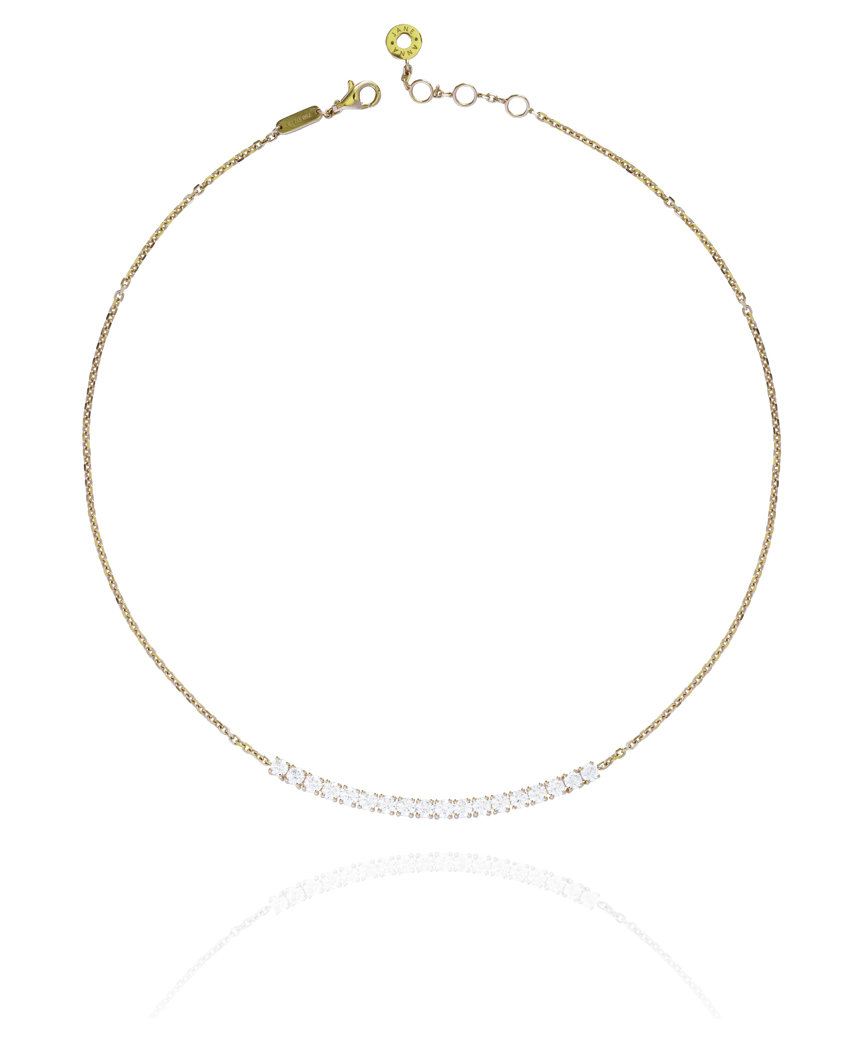 18 Diamonds Choker Necklace in Rose/White/Yellow Gold