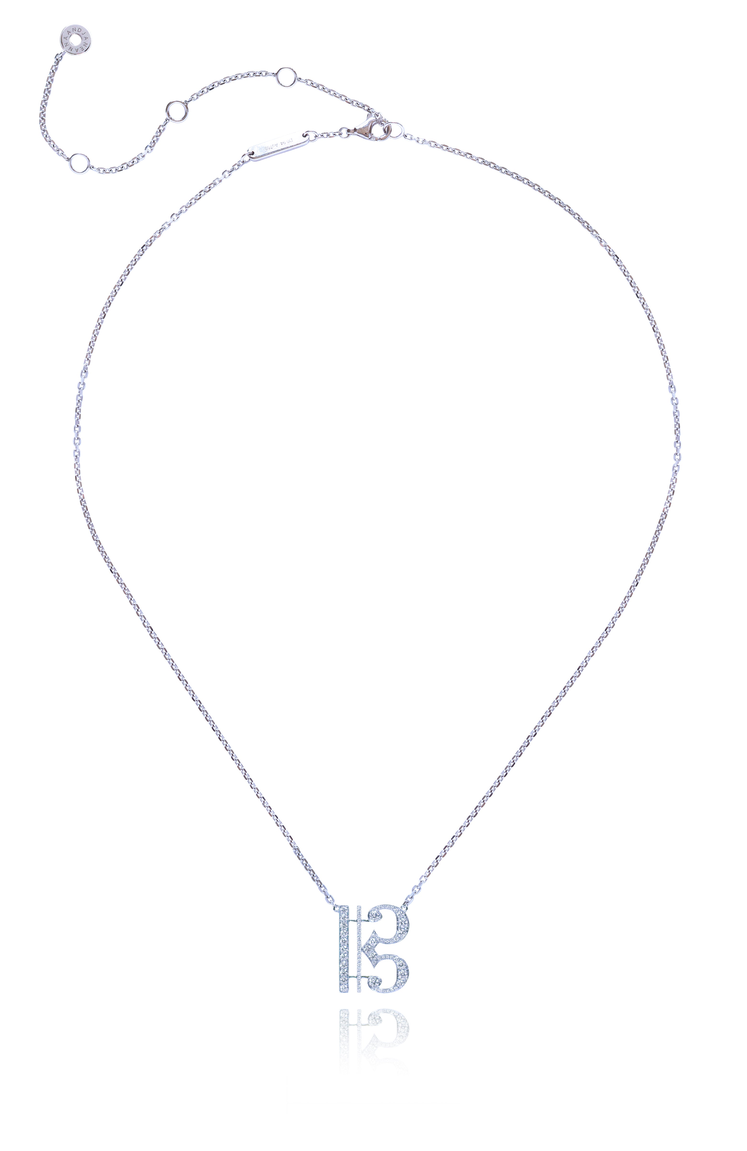 Alto | Tenor Clef Diamond Necklace in 18K White Gold