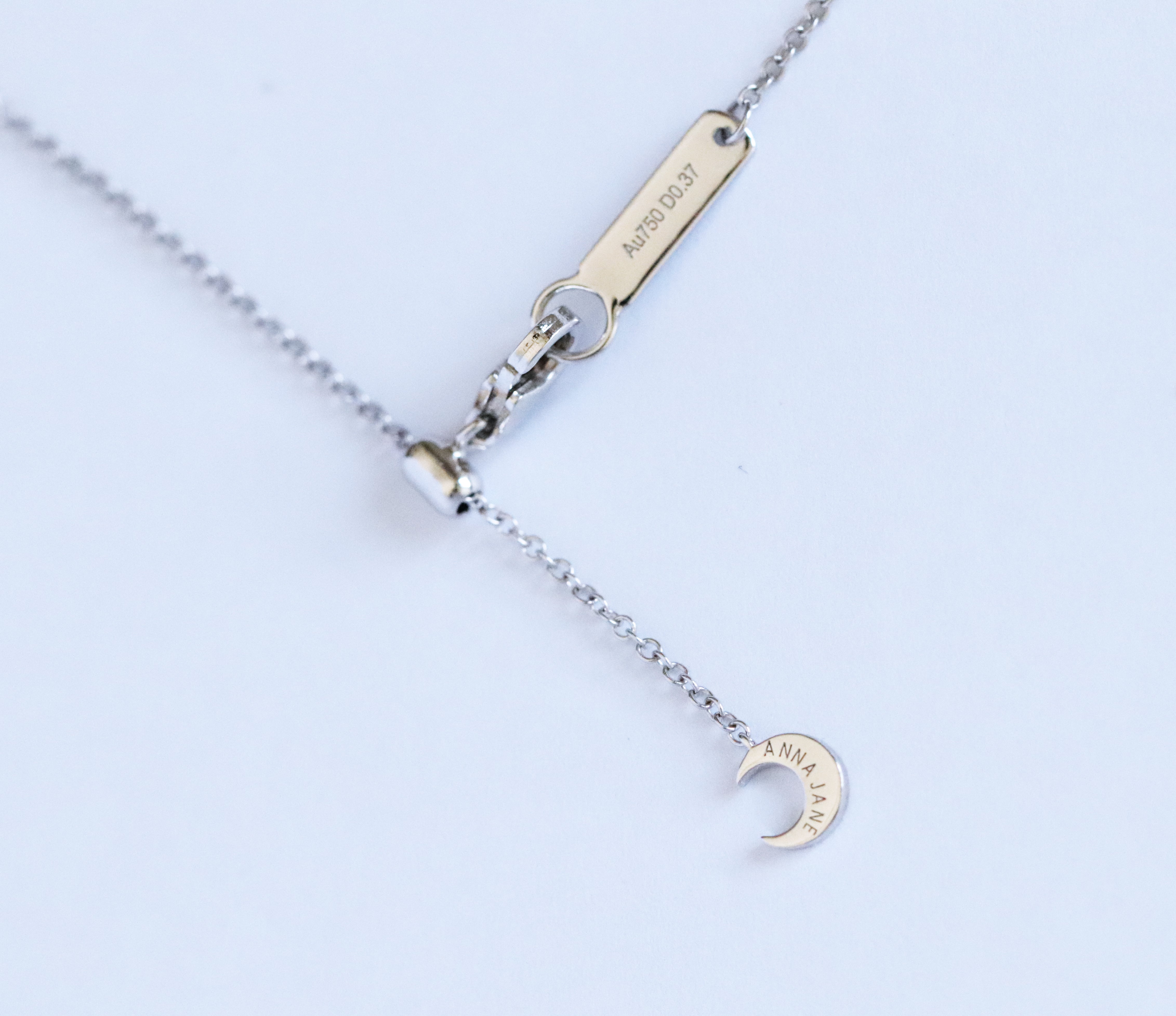 One Star Diamond Necklace with Glider in White Gold-Ready To Ship