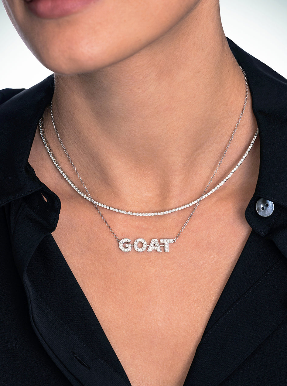 G.O.A.T. Diamond Necklace in White Gold