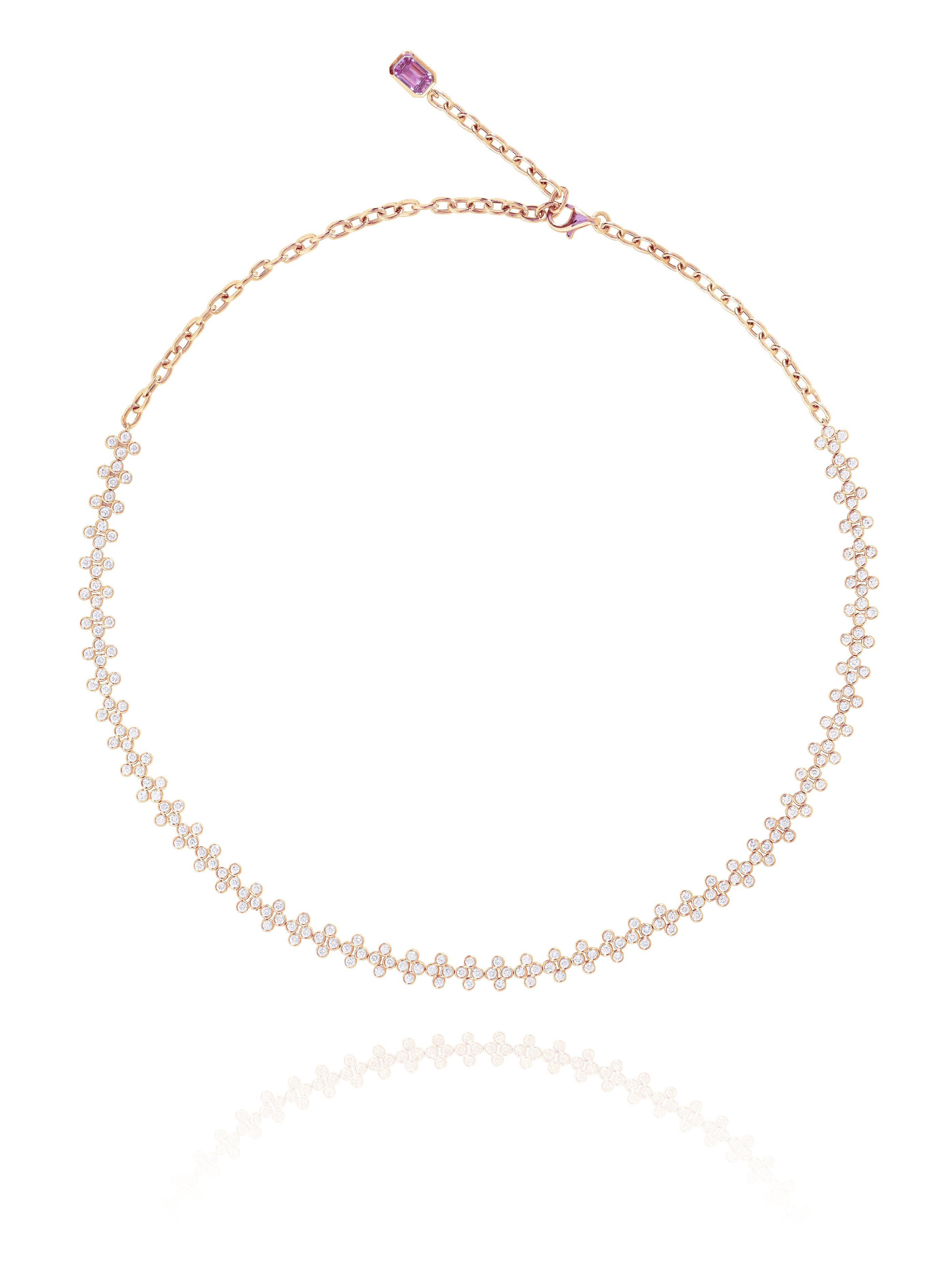 Diamond Tattoo Necklace in White | Rose | Yellow Gold