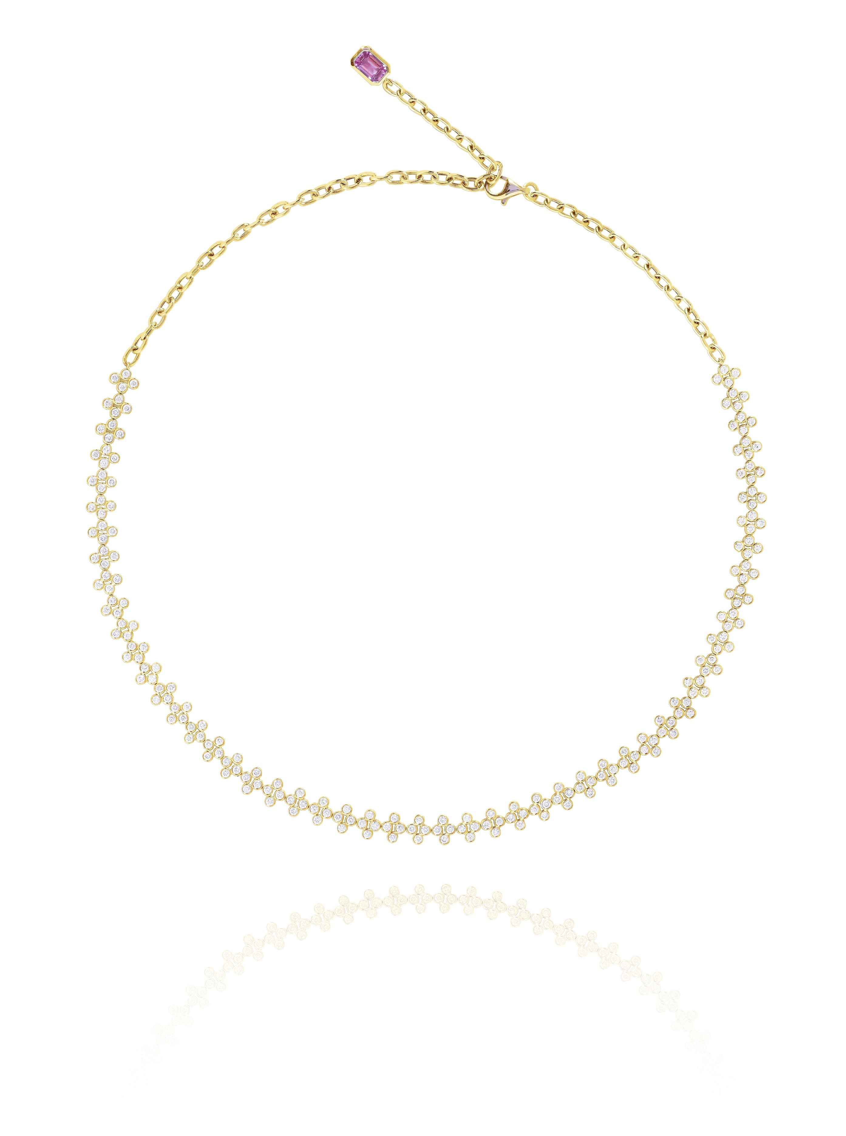 Diamond Tattoo Necklace in Yellow Gold